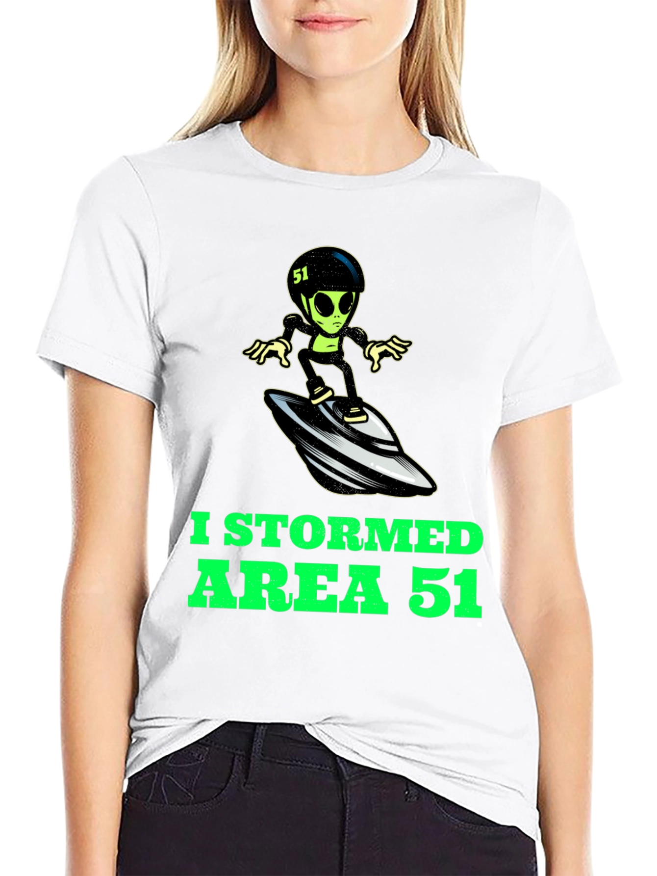 Area 51 Stormed Alien Surfing UFO T-Shirt