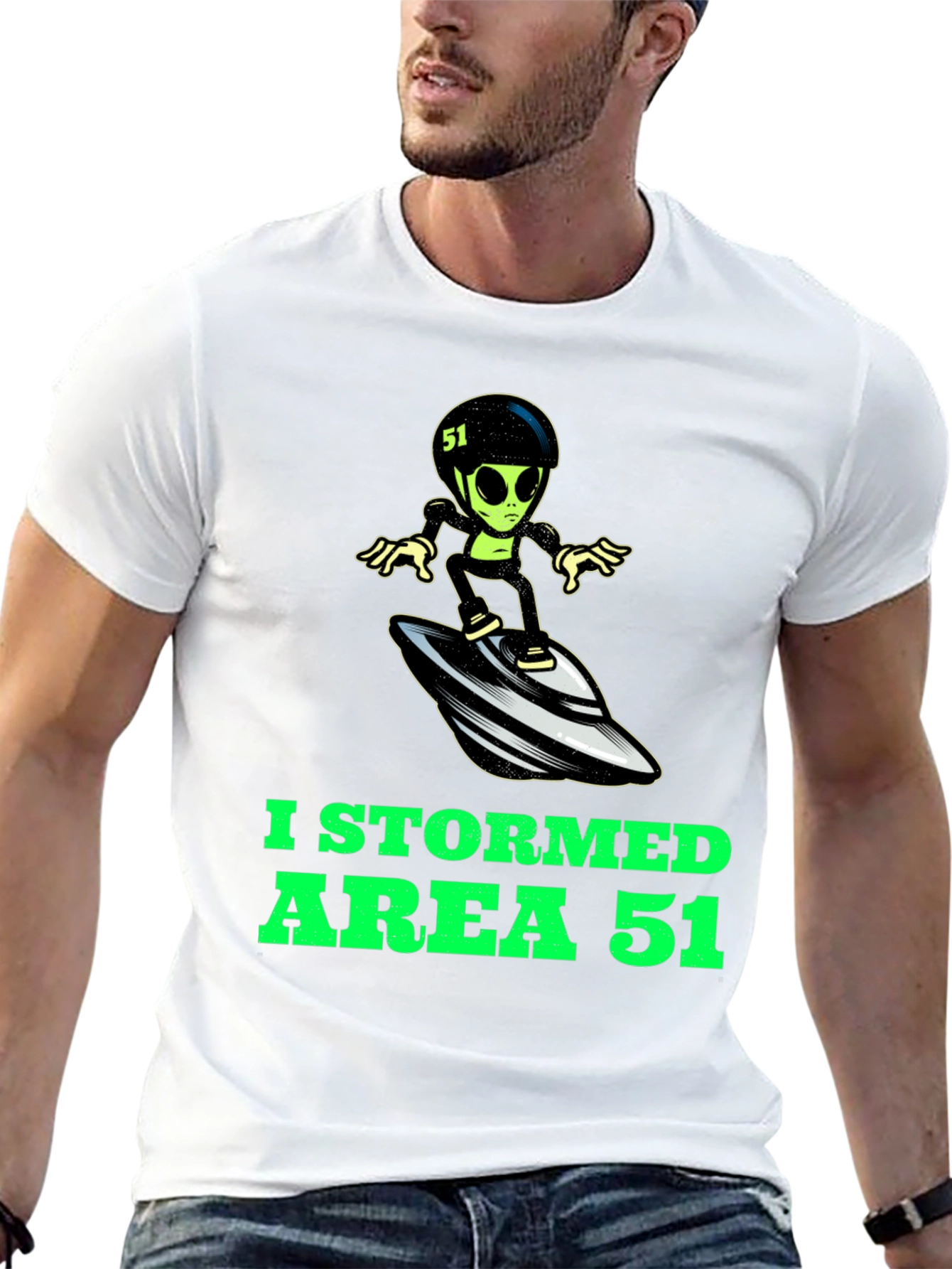 Area 51 Stormed Alien Surfing UFO T-Shirt