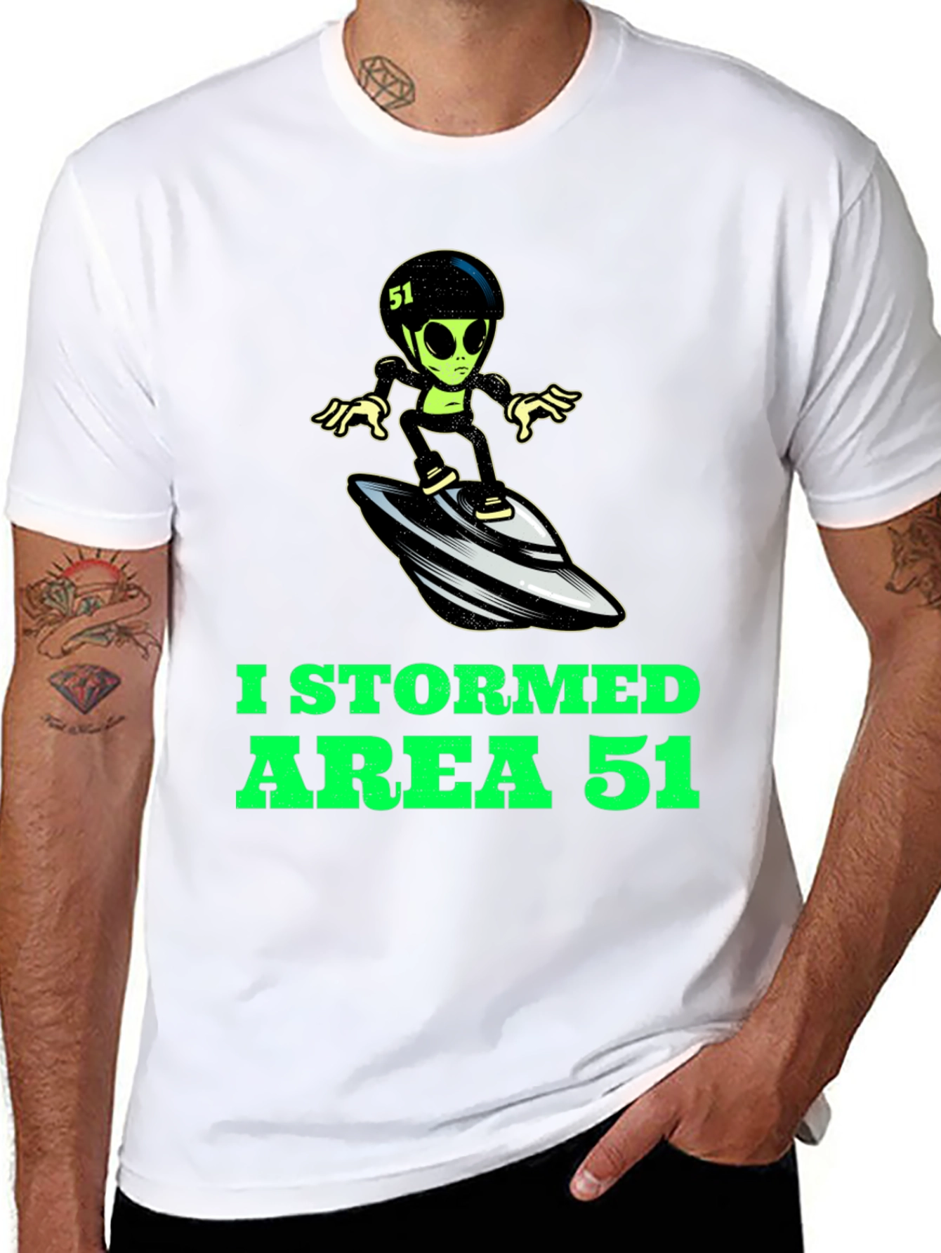 Area 51 Stormed Alien Surfing UFO T-Shirt