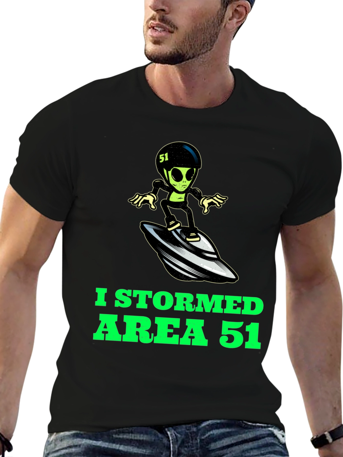 Area 51 Stormed Alien Surfing UFO T-Shirt