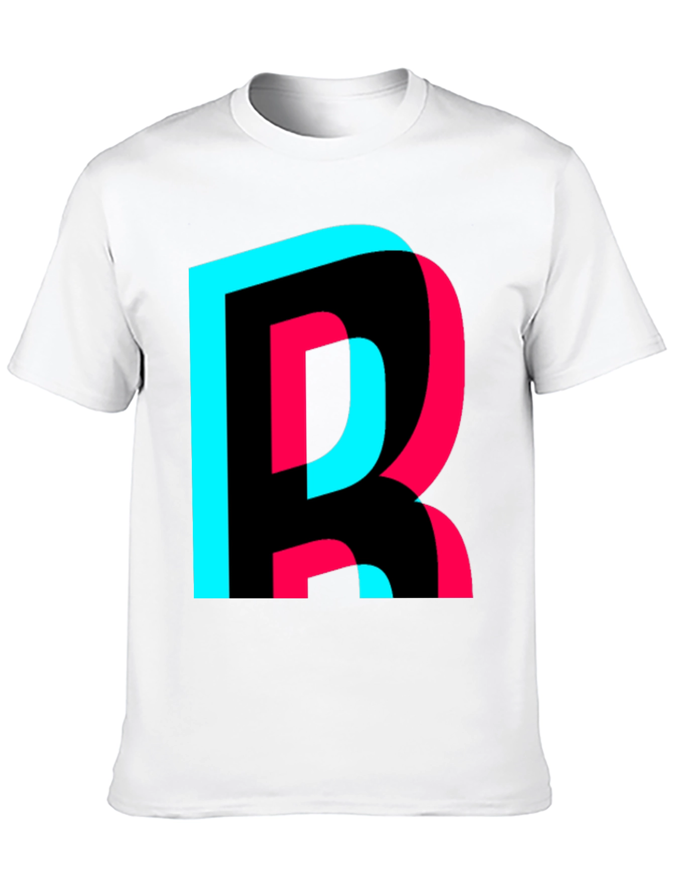 Trendy Letter R Graphic Tee - Black