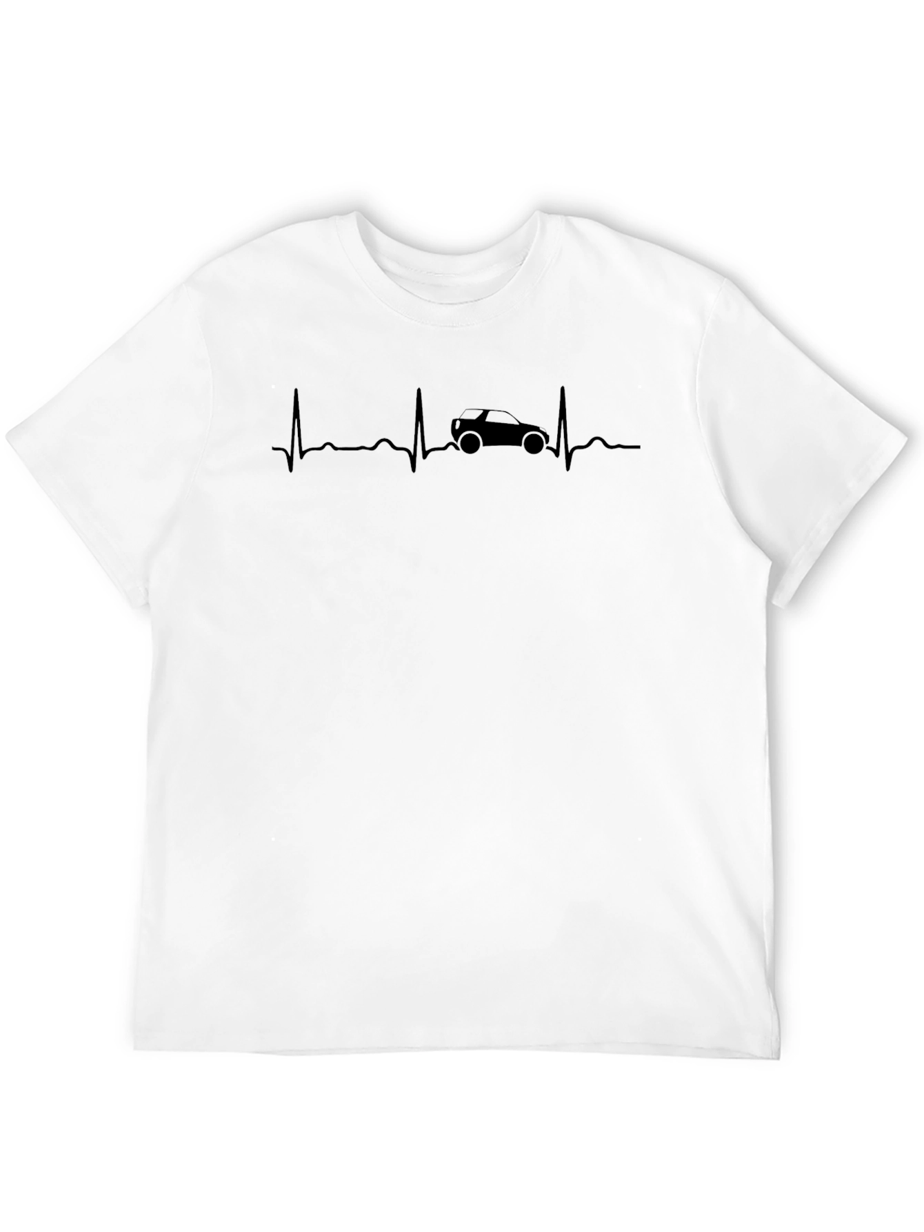 Car Heartbeat Graphic Tee - Black