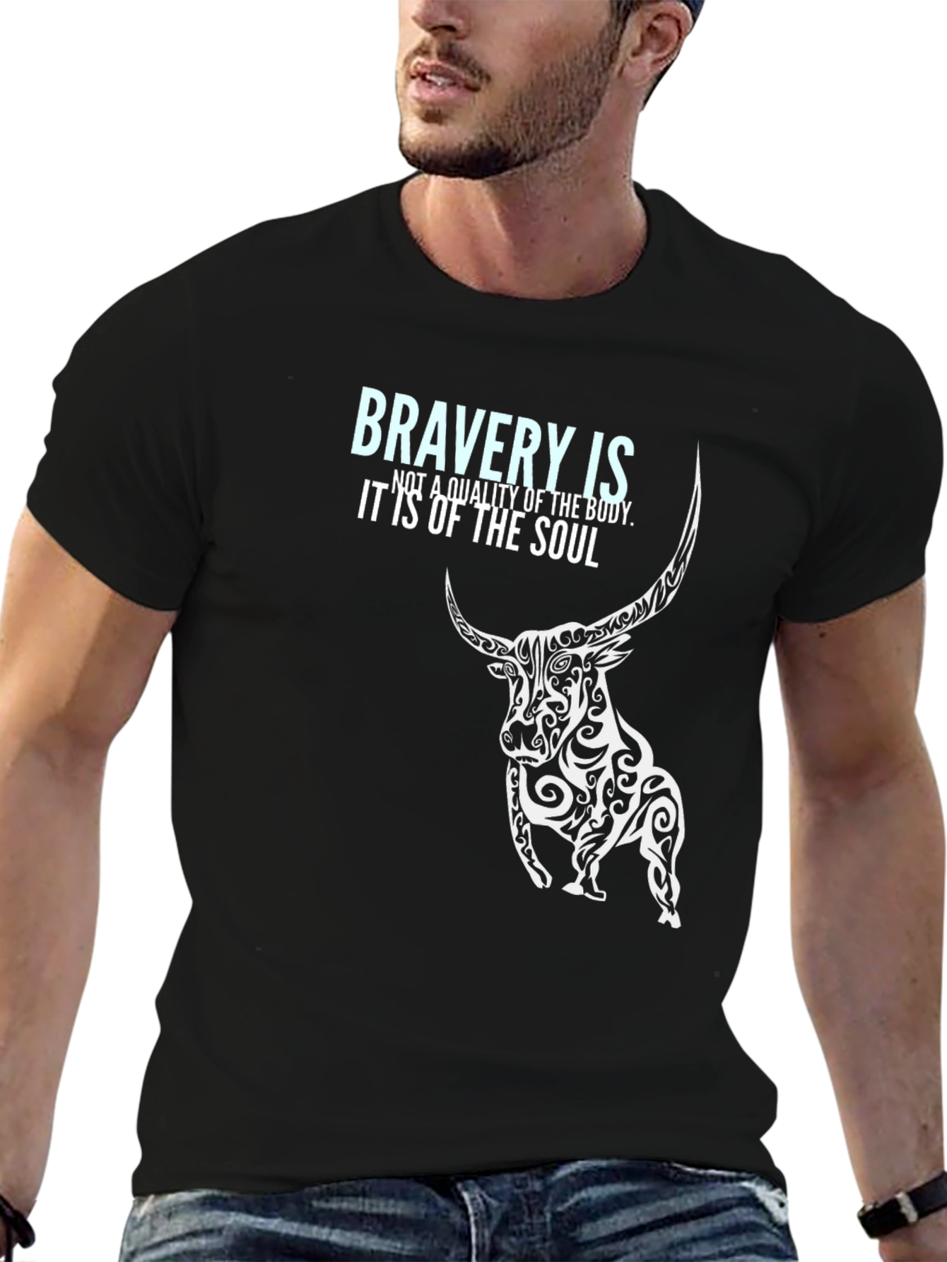Bravery Soul Bull Black Tee