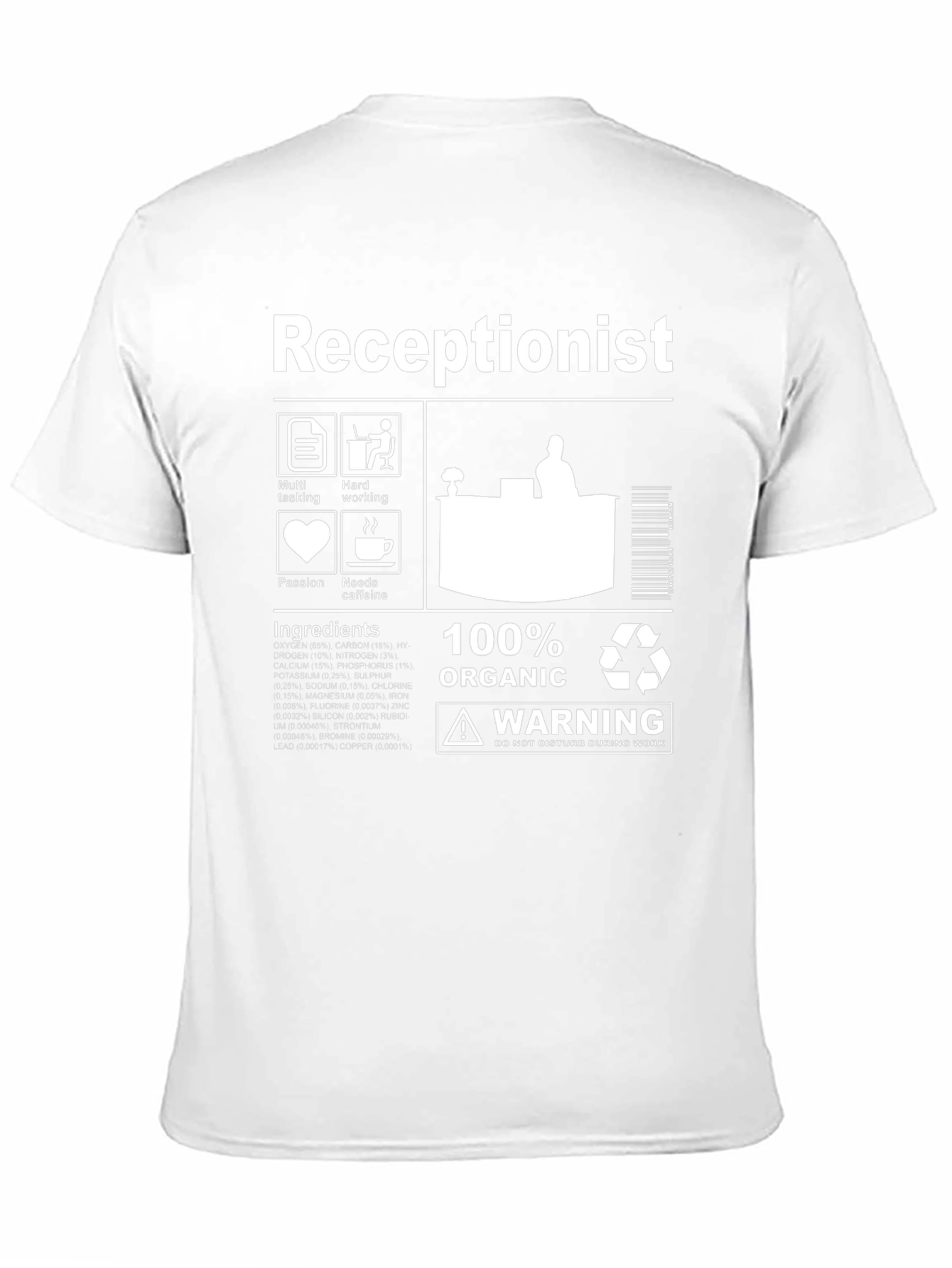 Receptionist Organic Ingredients T-Shirt