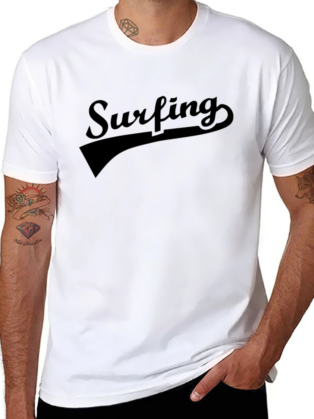 Surfing Graphic T-Shirt - Black