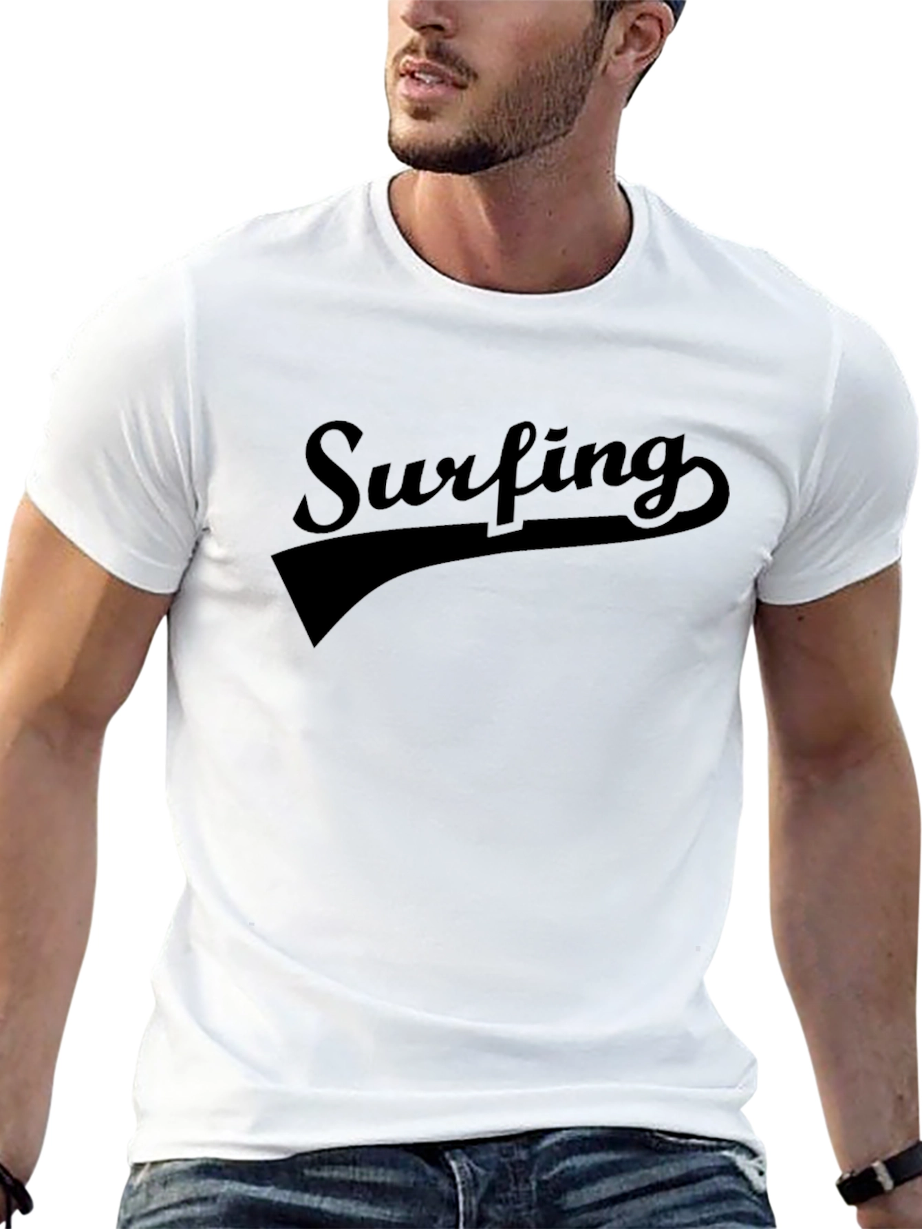 Surfing Graphic T-Shirt - Black