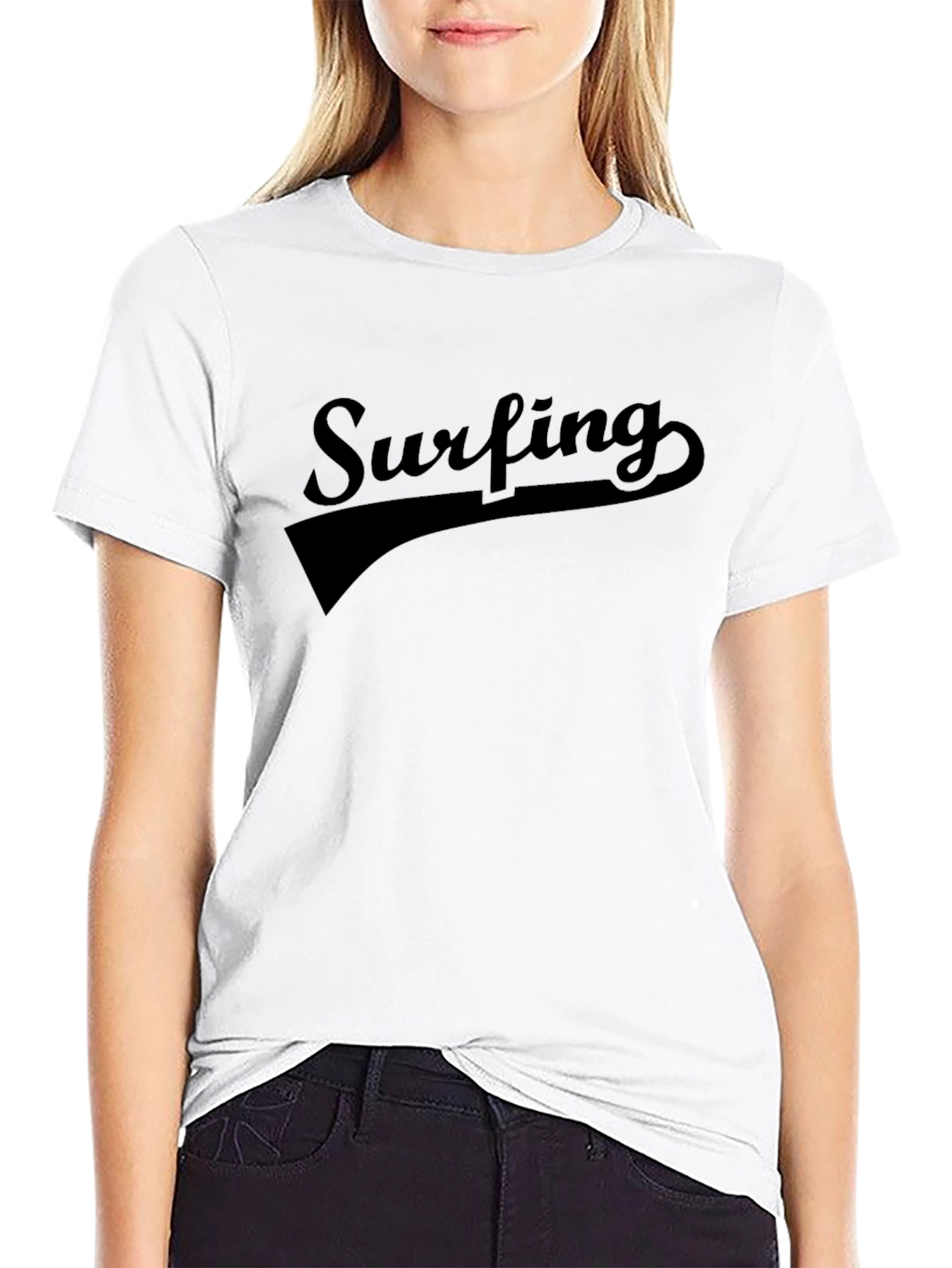 Surfing Graphic T-Shirt - Black