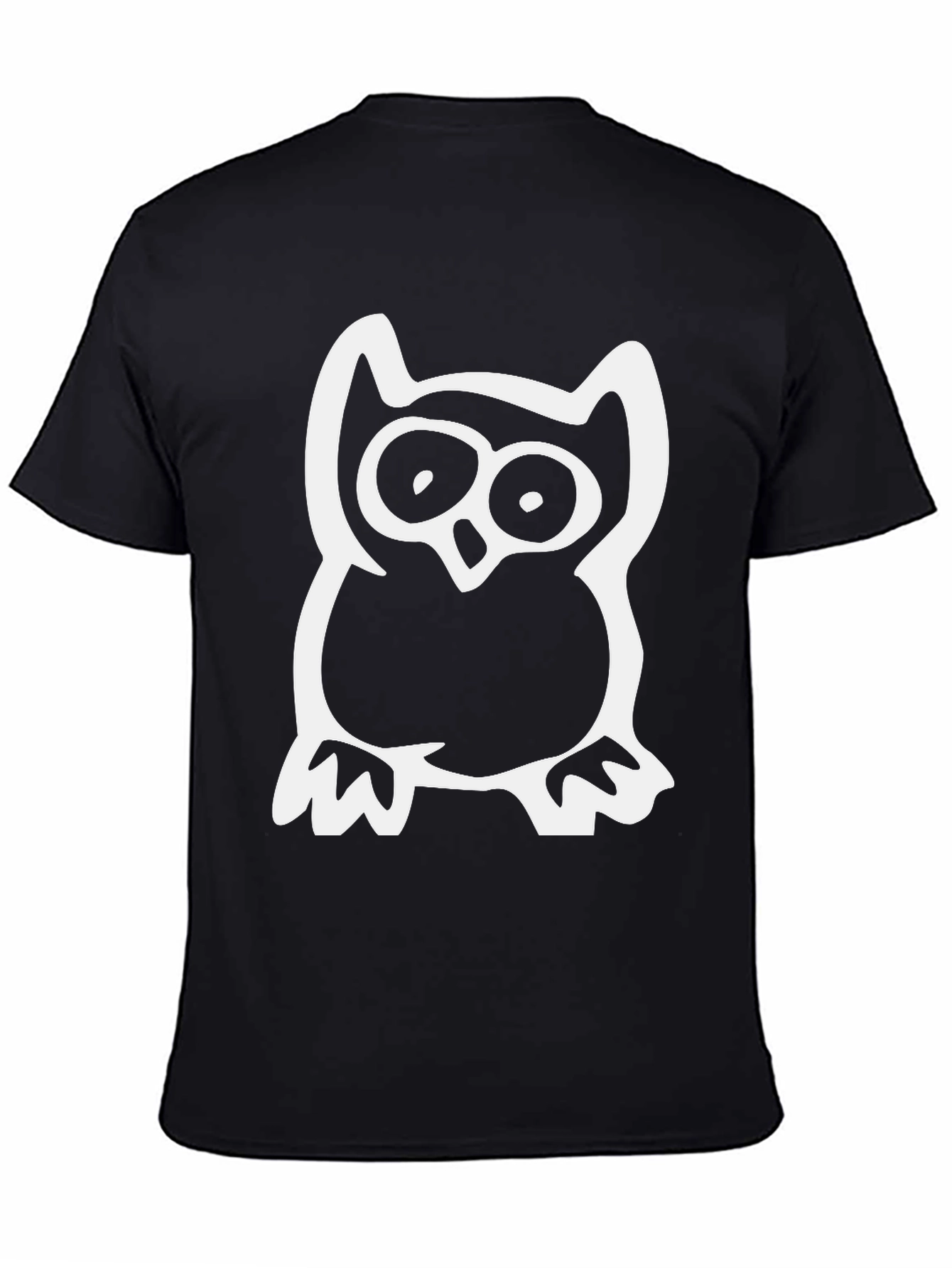 Owl Graphic Print Black T-Shirt
