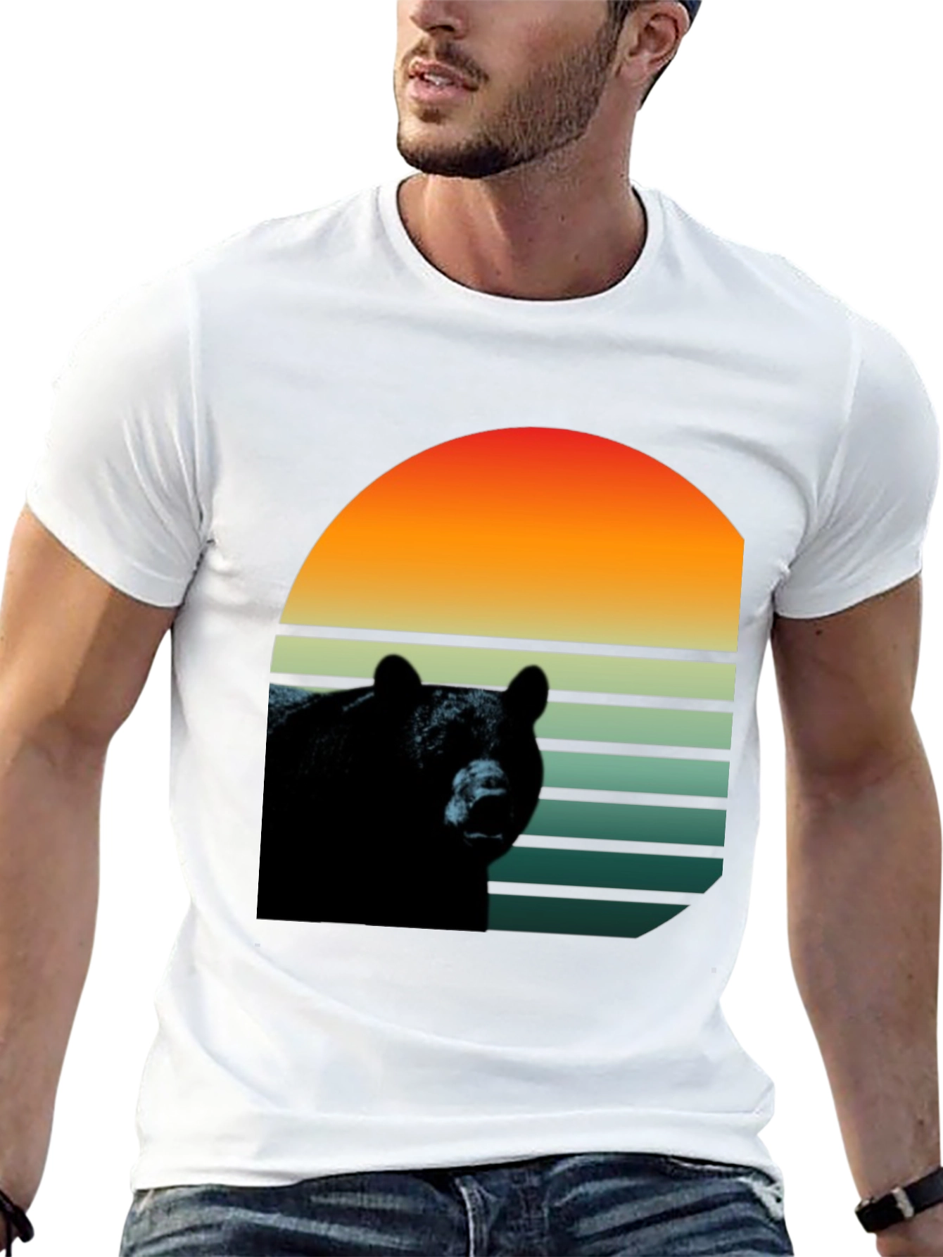 Retro Bear Graphic T-Shirt - Stylish Wildlife Design
