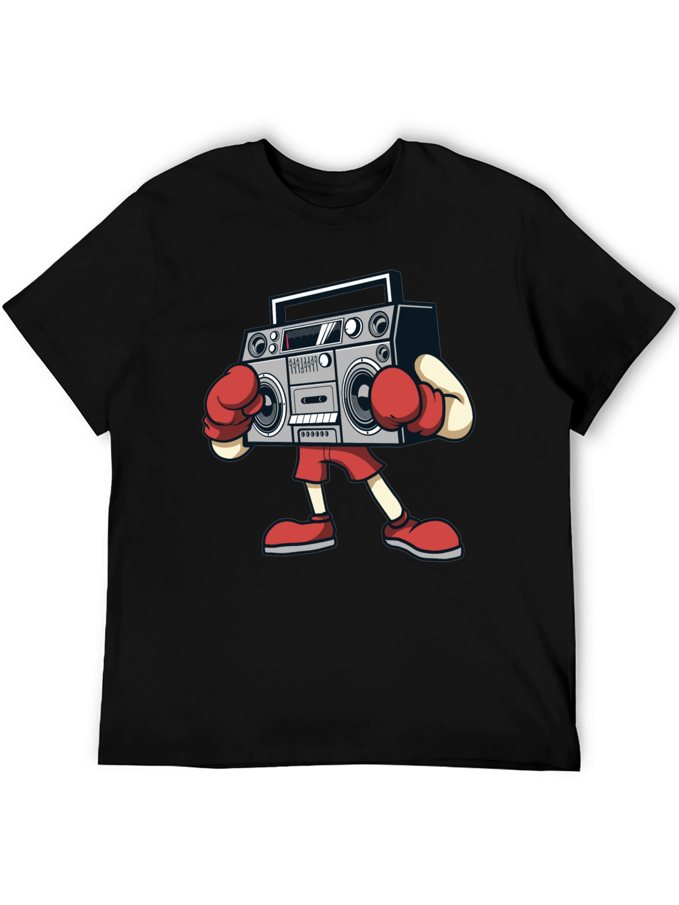 Boombox Boxing Graphic Tee - Retro Radio T-Shirt