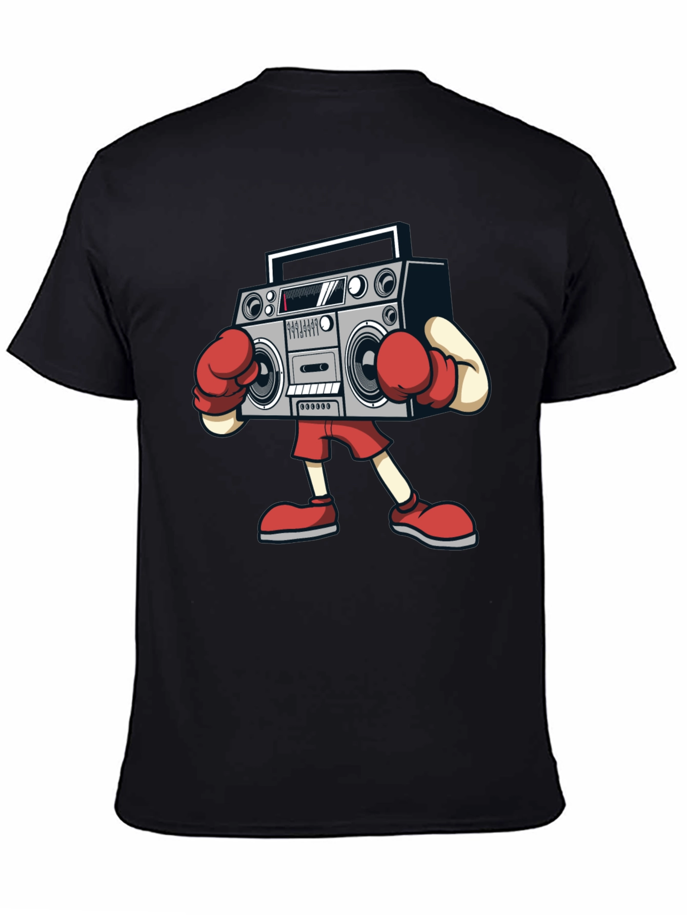 Boombox Boxing Graphic Tee - Retro Radio T-Shirt