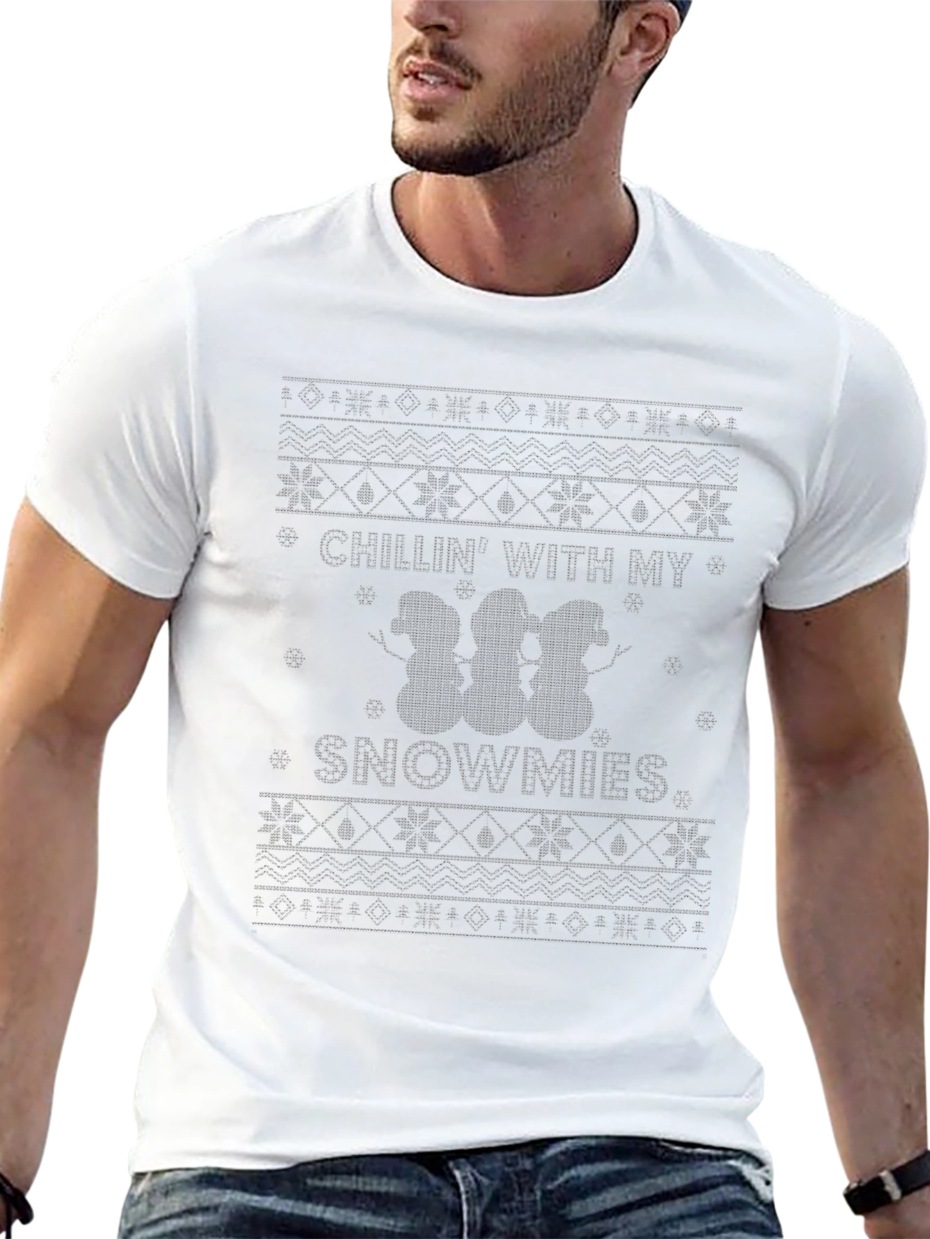 Chillin With My Snowmies Black Holiday T-Shirt