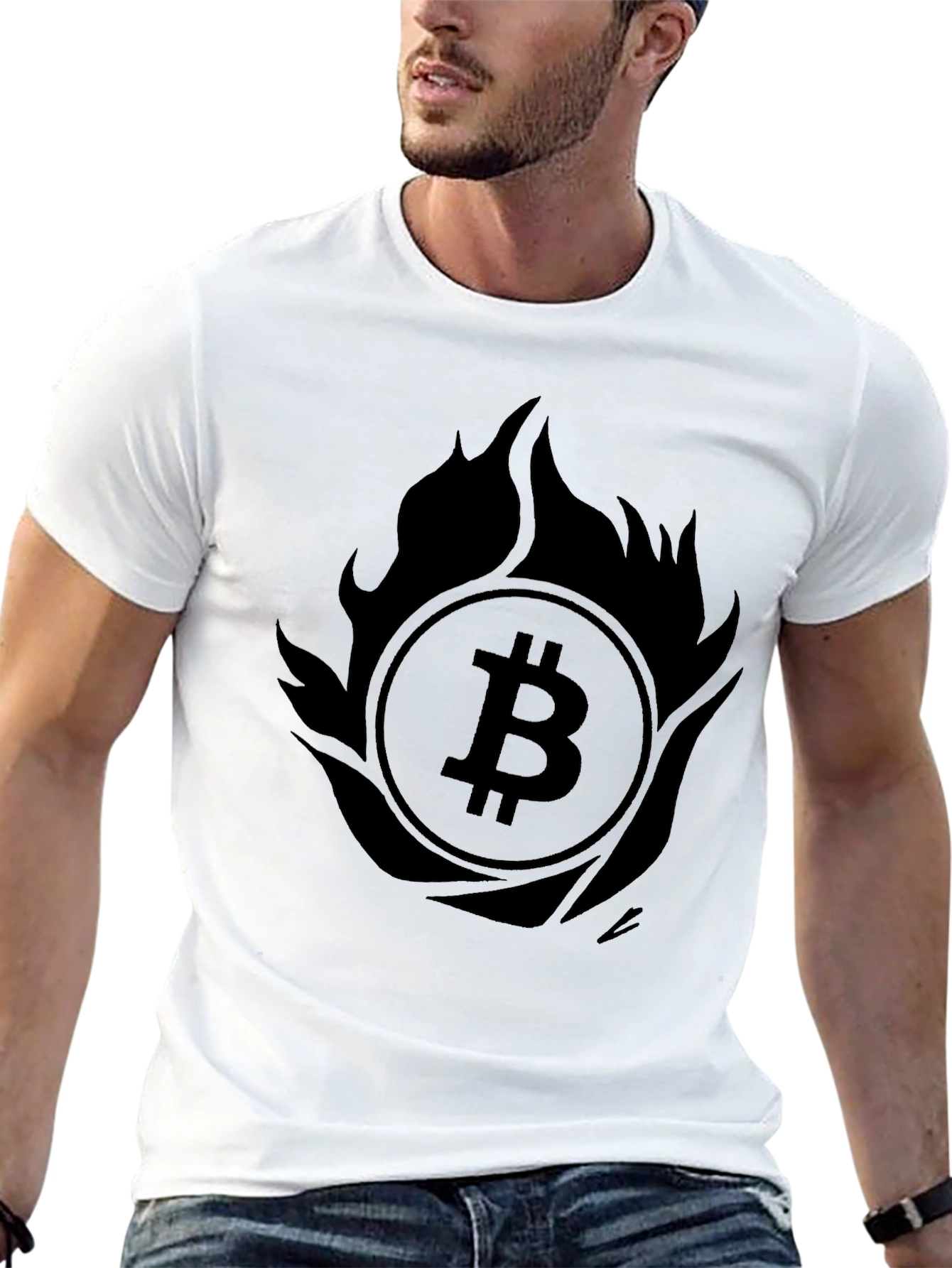 Bitcoin Flame Graphic Tee - Crypto Enthusiast Apparel
