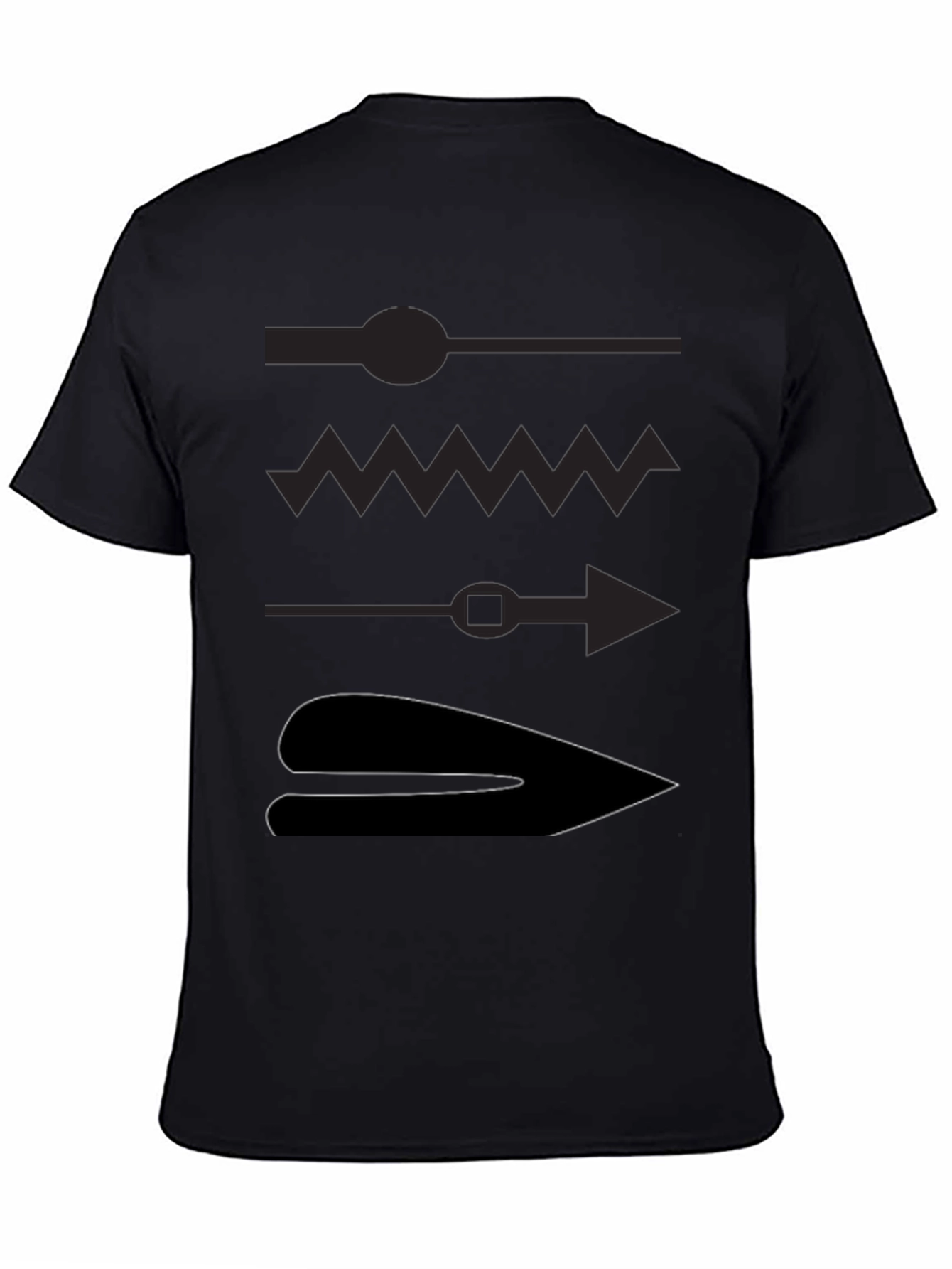 Mens Black Graphic T-Shirt - Abstract Design