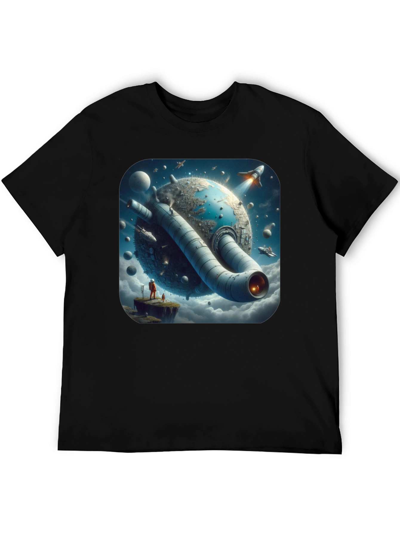 Sci-Fi Planet T-Shirt - Futuristic Graphic Tee