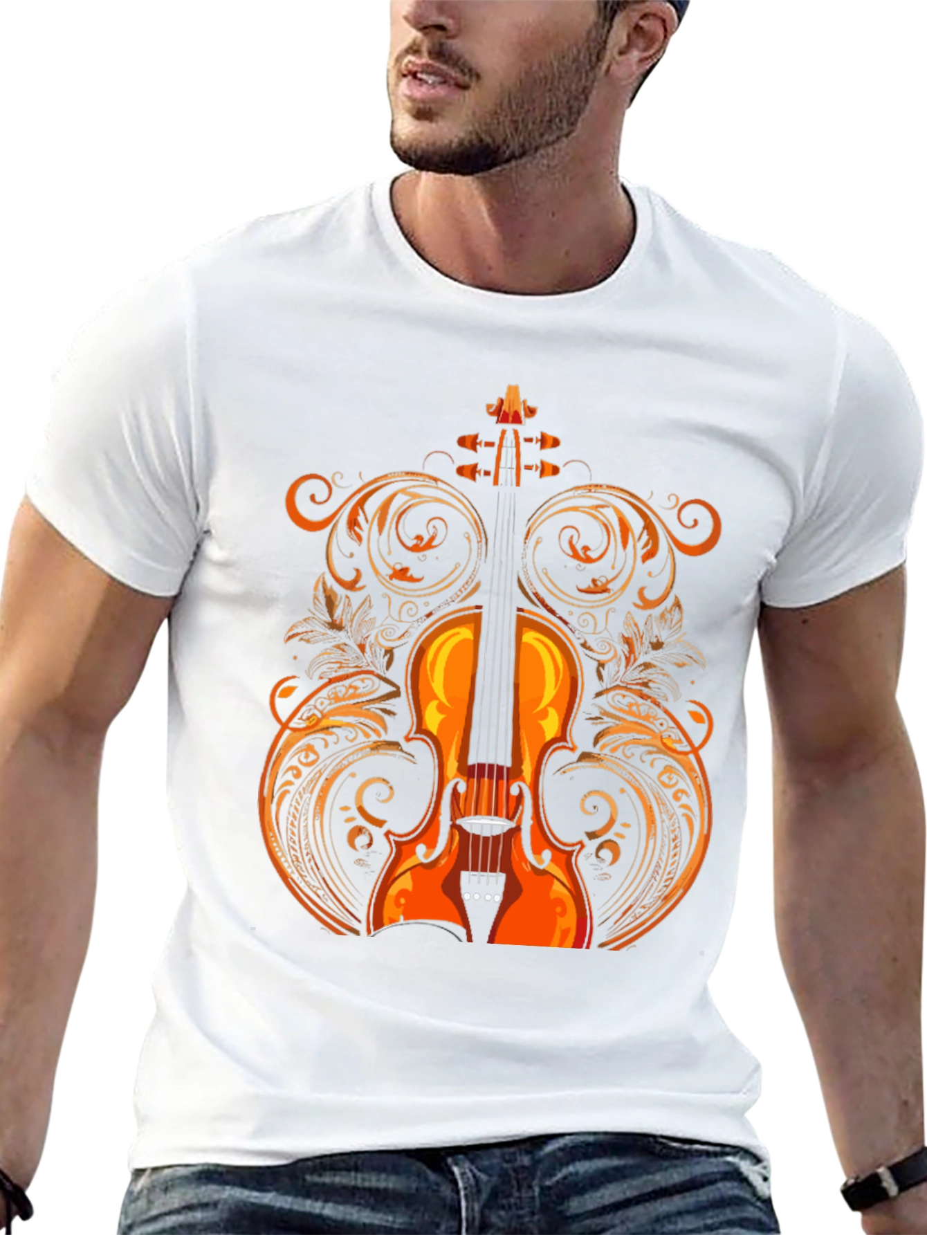 Violin Graphic Tee - Music Lovers Shirt
