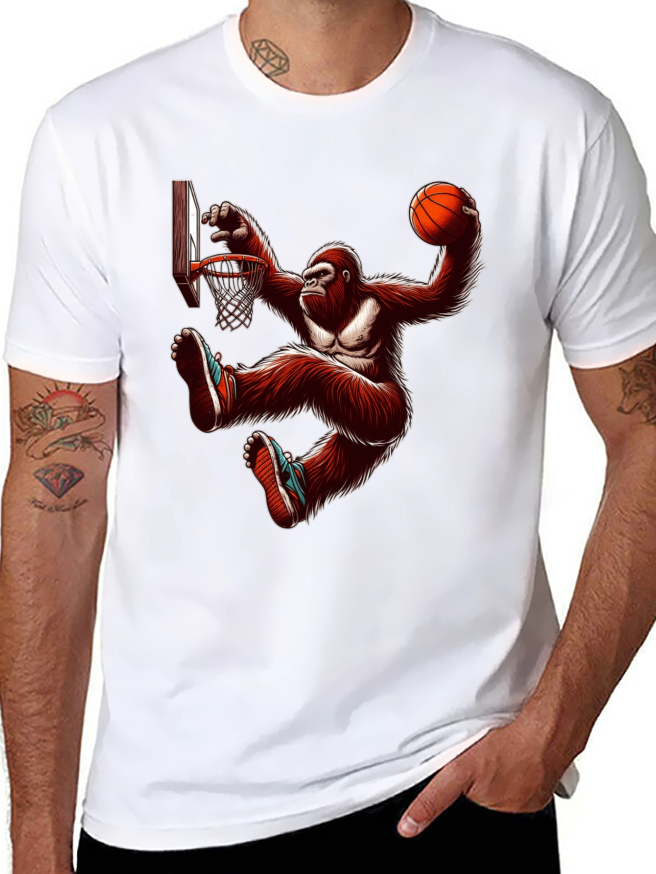 Gorilla Dunking Basketball T-Shirt
