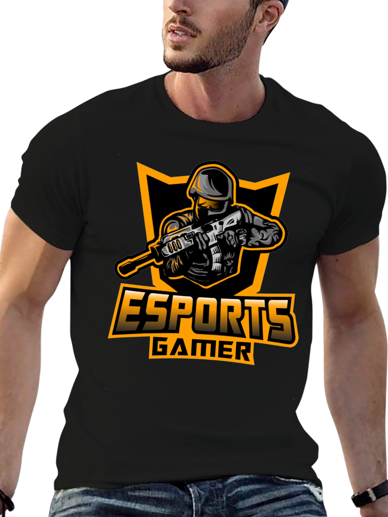 Esports Gamer Graphic Black T-Shirt