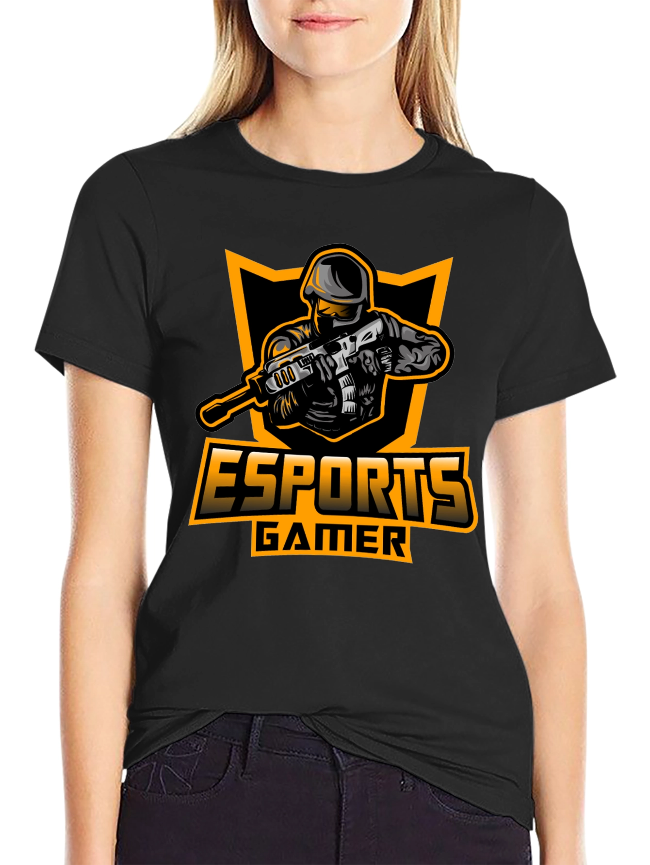 Esports Gamer Graphic Black T-Shirt