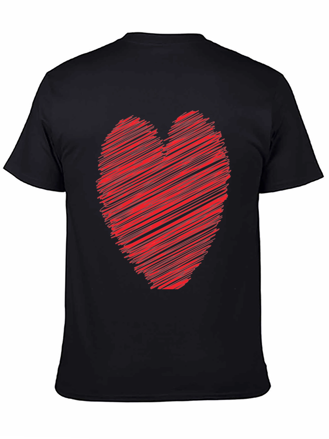 Heart Scribble Graphic Tee - Soft Cotton Casual Shirt