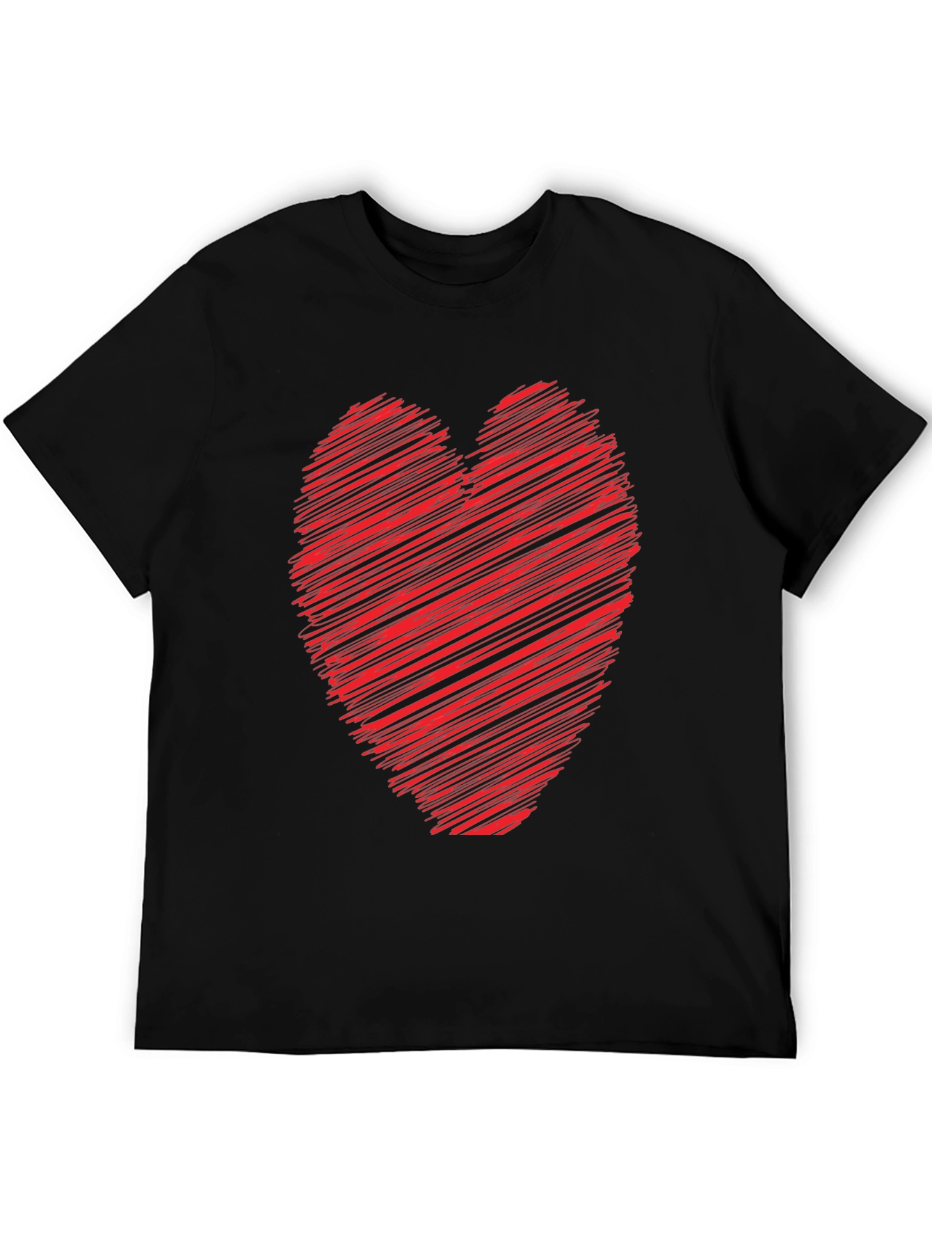 Heart Scribble Graphic Tee - Soft Cotton Casual Shirt