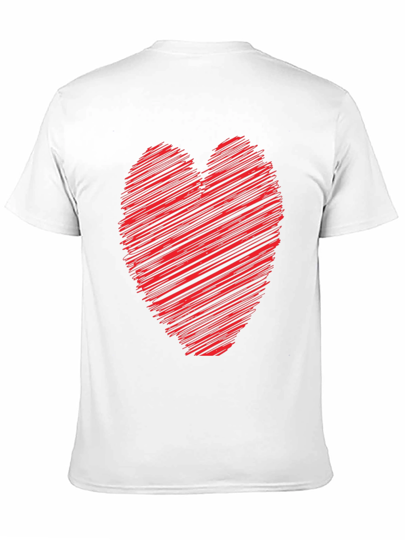 Heart Scribble Graphic Tee - Soft Cotton Casual Shirt