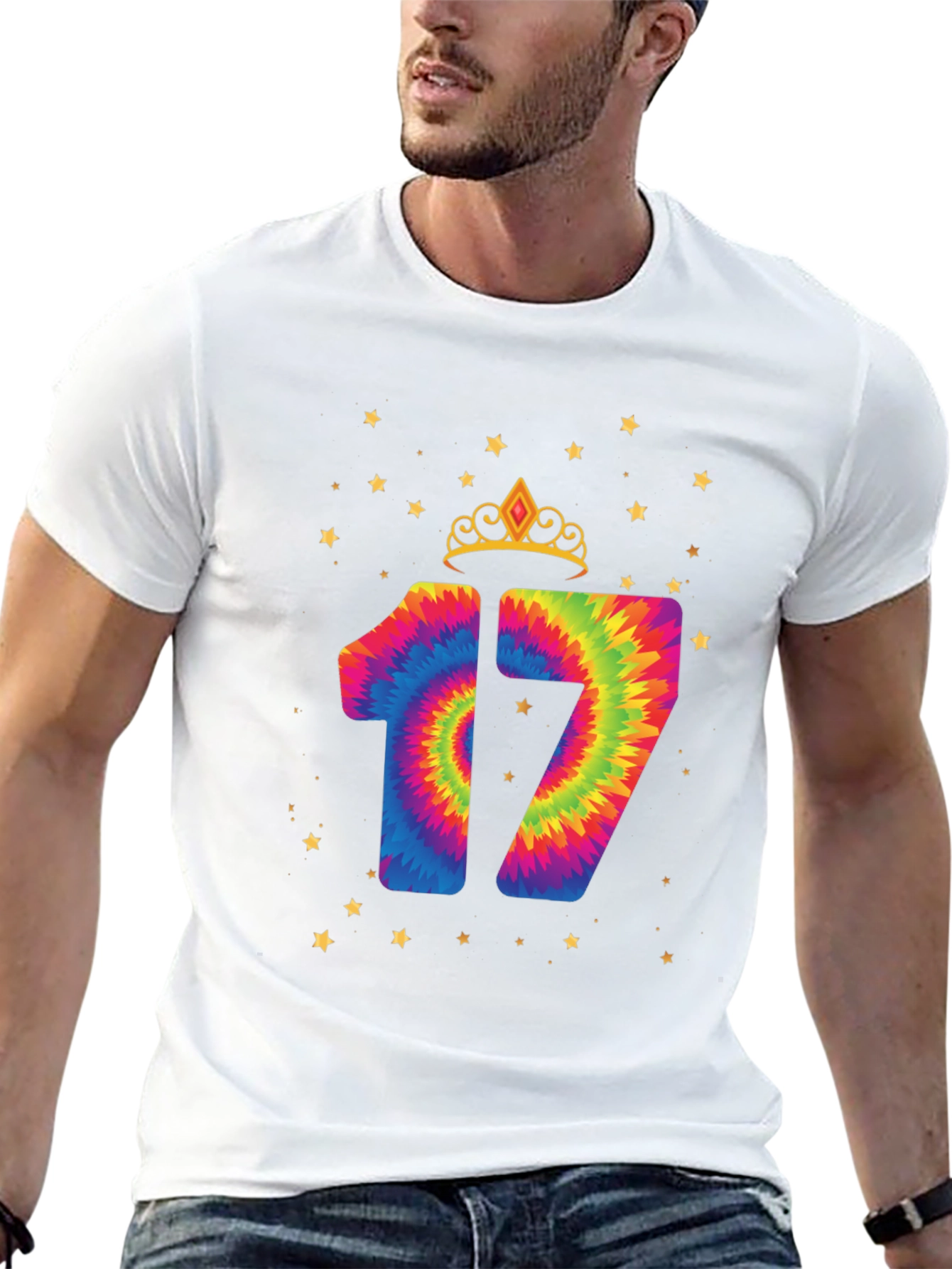 Fun 17th Birthday Tie-Dye Graphic Tee