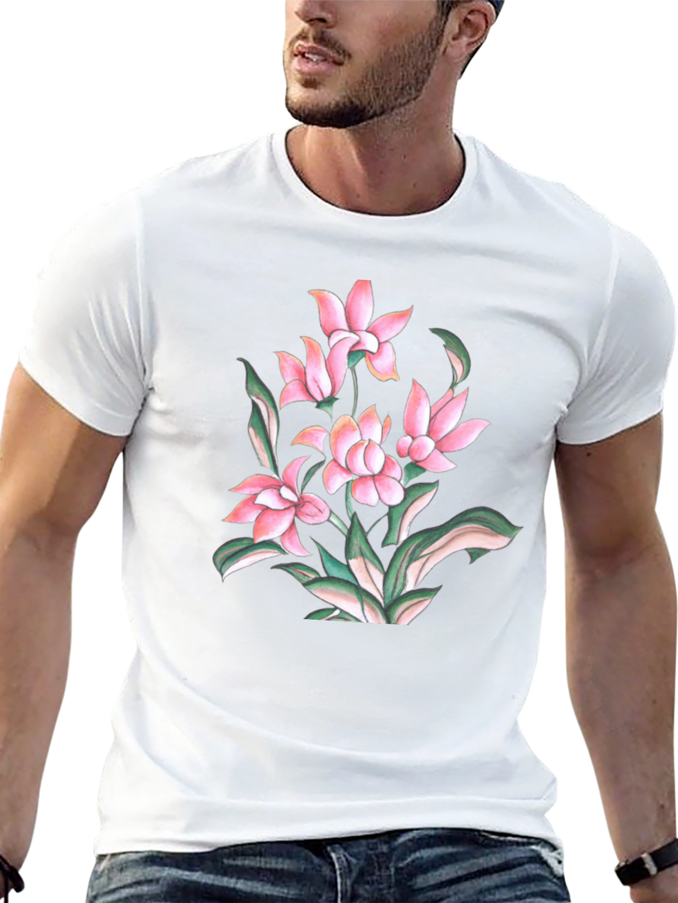 Floral Print Crew Neck T-Shirt