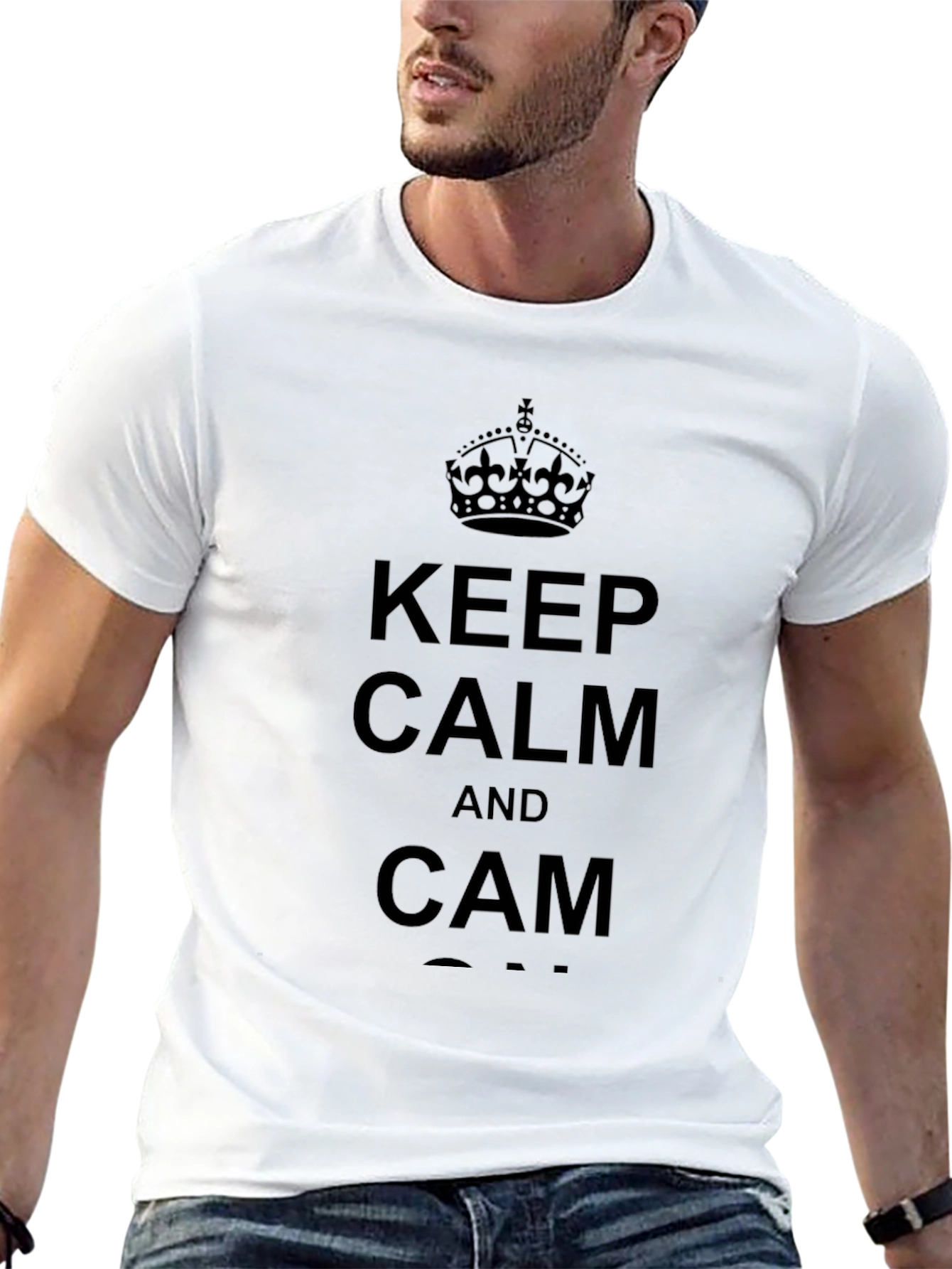 Keep Calm and Cam T-Shirt - Black Graphic Tee
