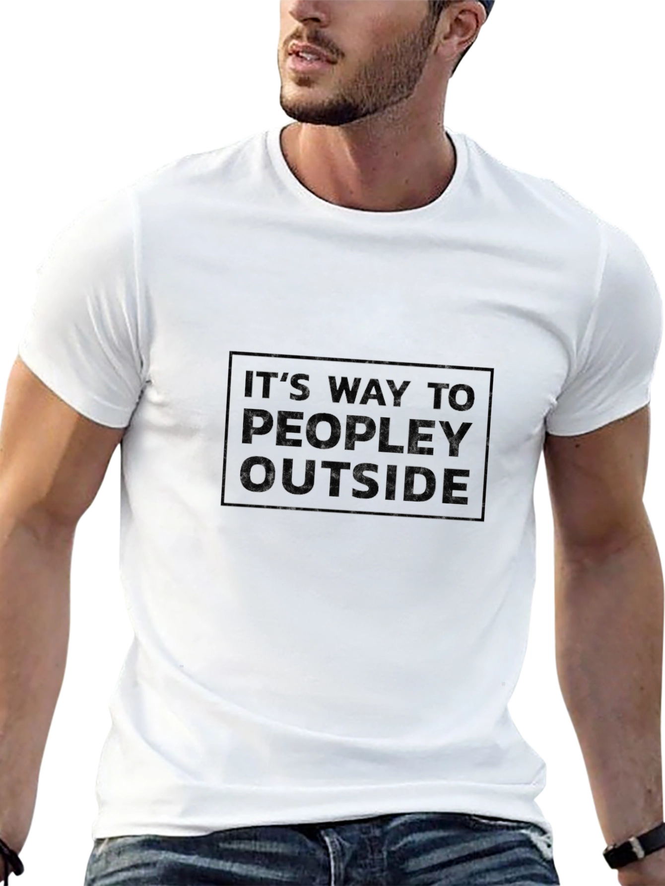 Humorous Too Peopley Outside Graphic Tee