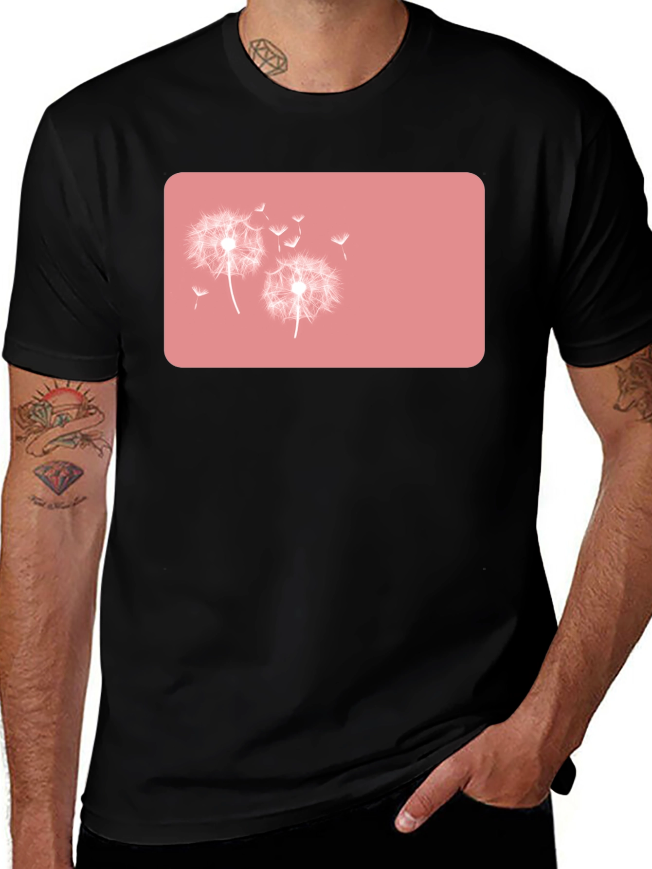 Dandelion Graphic Black T-Shirt