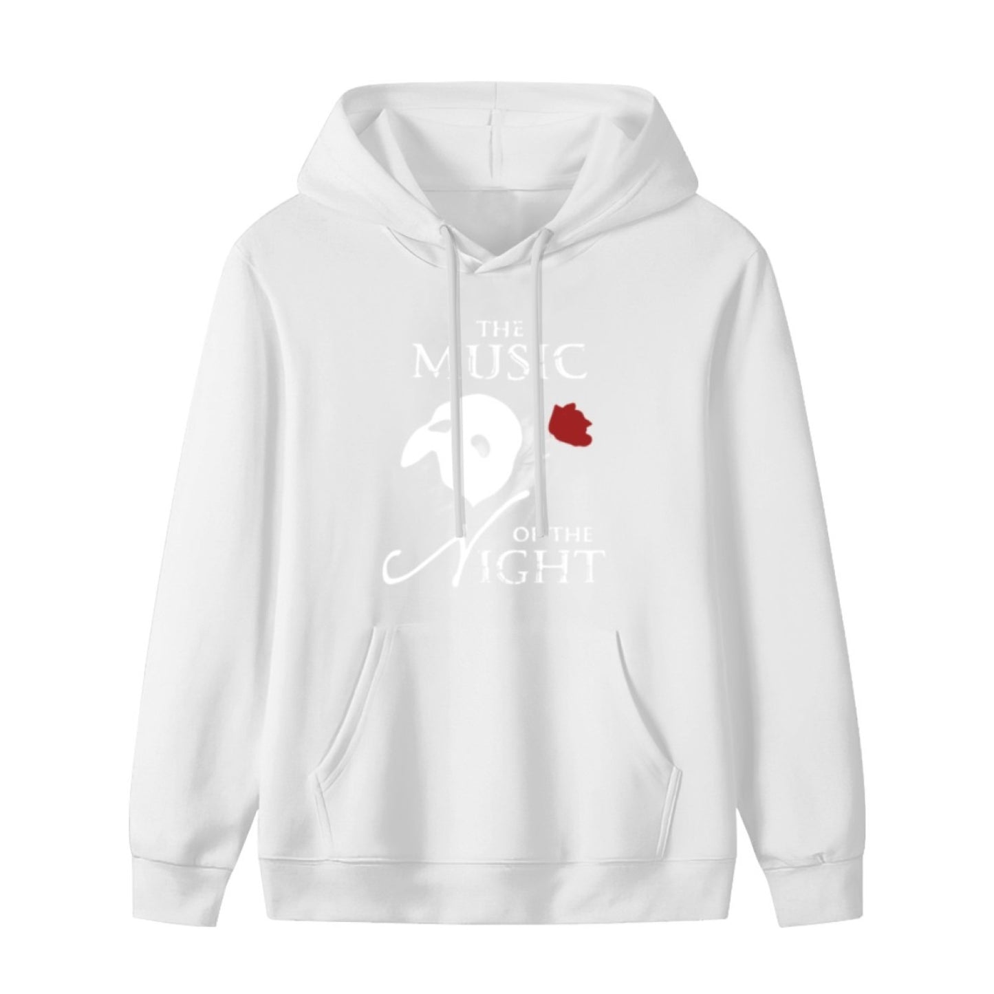 New Trendy Unisex Black Hoodie - Winter Frost Pattern - Cozy Pullover - American Direct Shipping