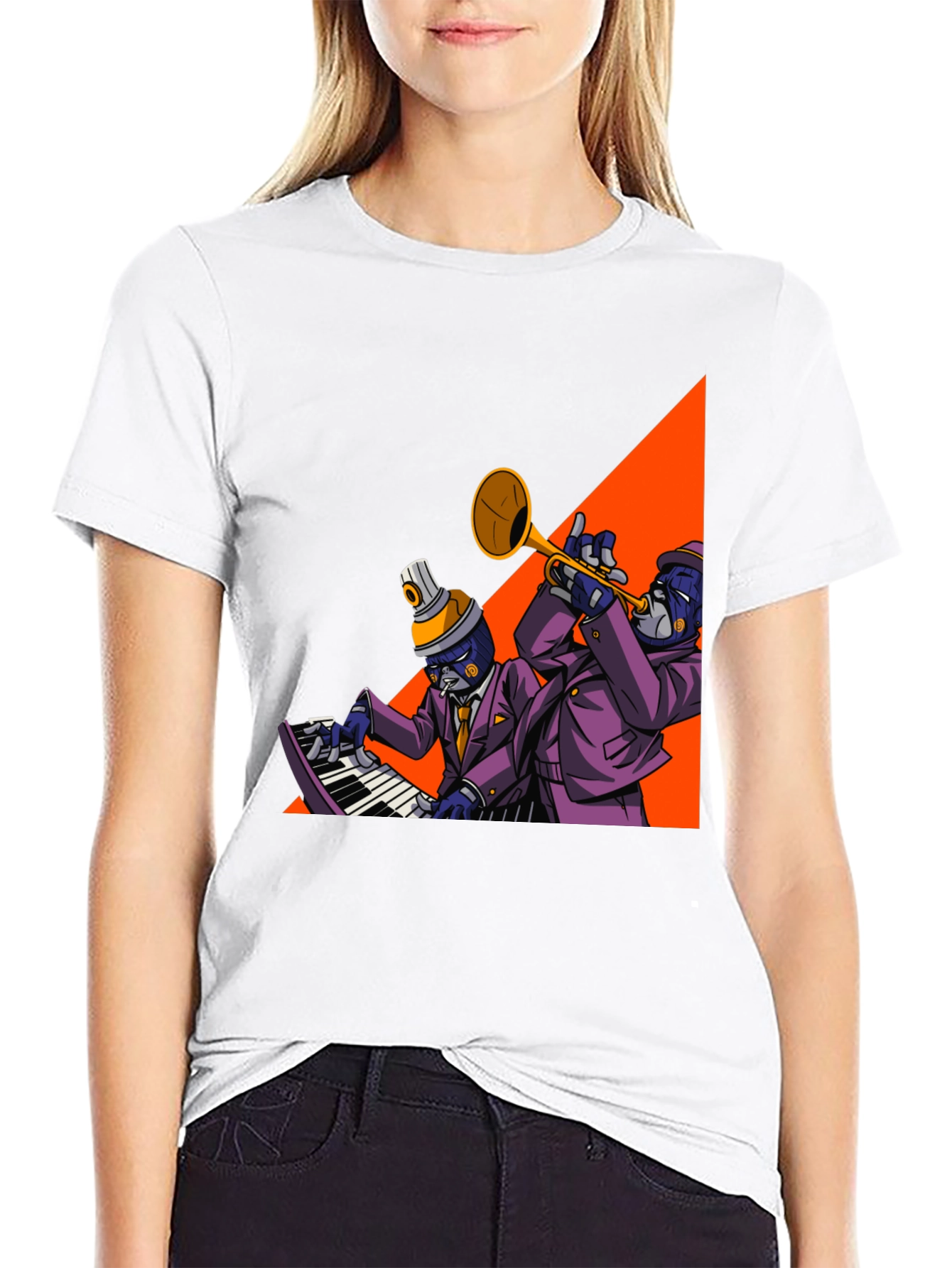 Jazz Duo Graphic Tee - Cool Musician T-Shirt