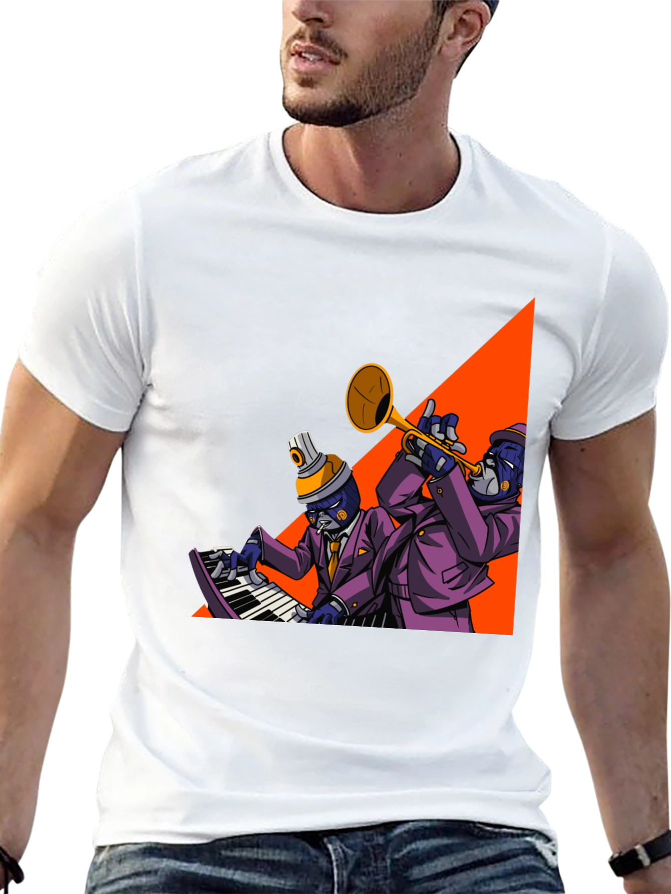 Jazz Duo Graphic Tee - Cool Musician T-Shirt