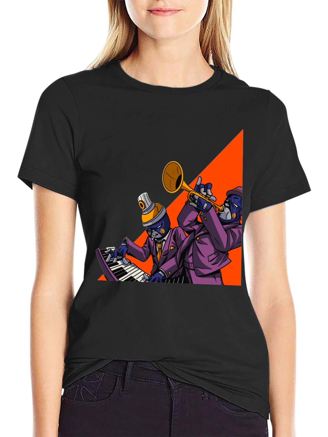 Jazz Duo Graphic Tee - Cool Musician T-Shirt