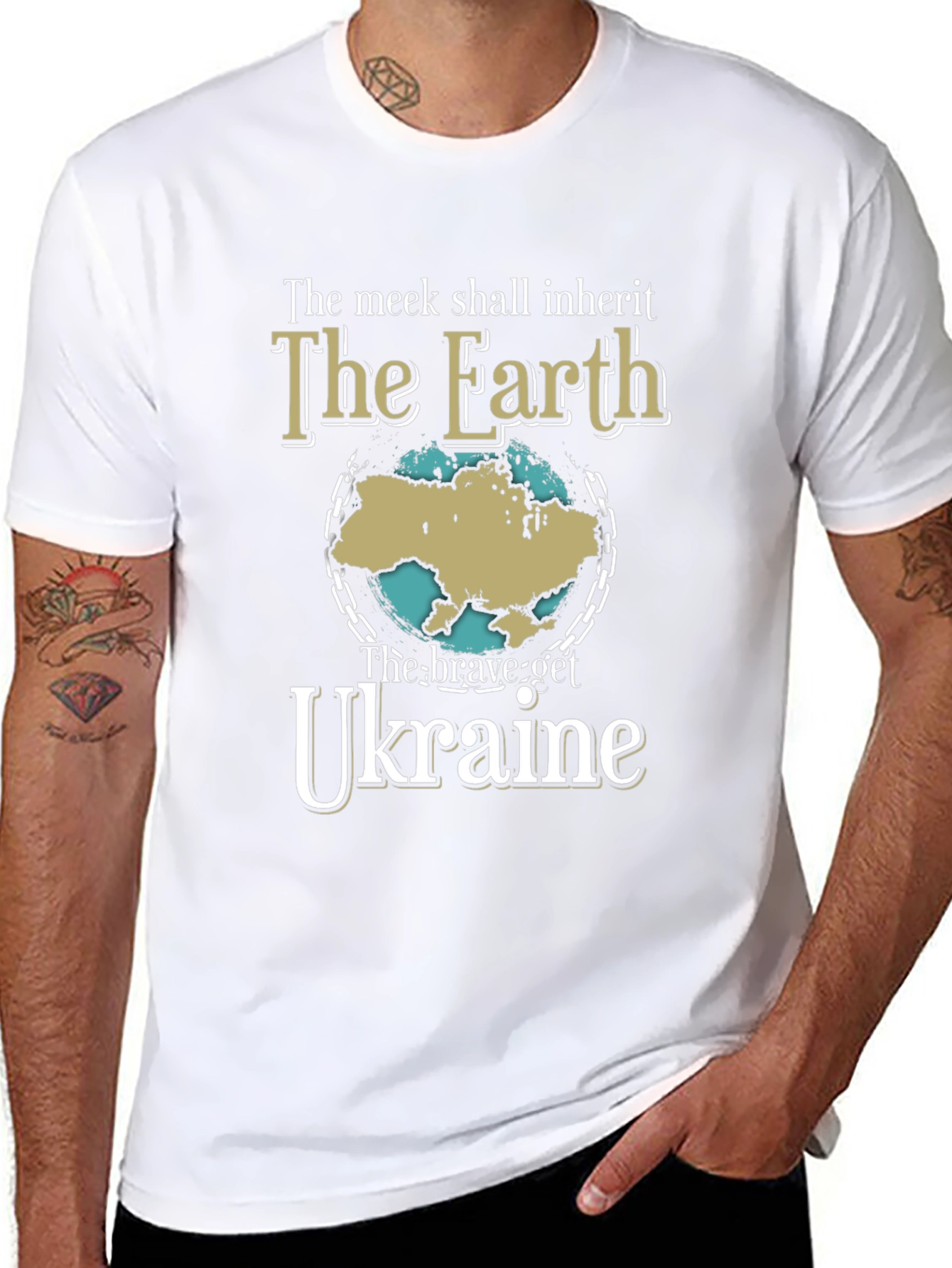 Ukraine Earth T-Shirt - Brave Get Ukraine Tee