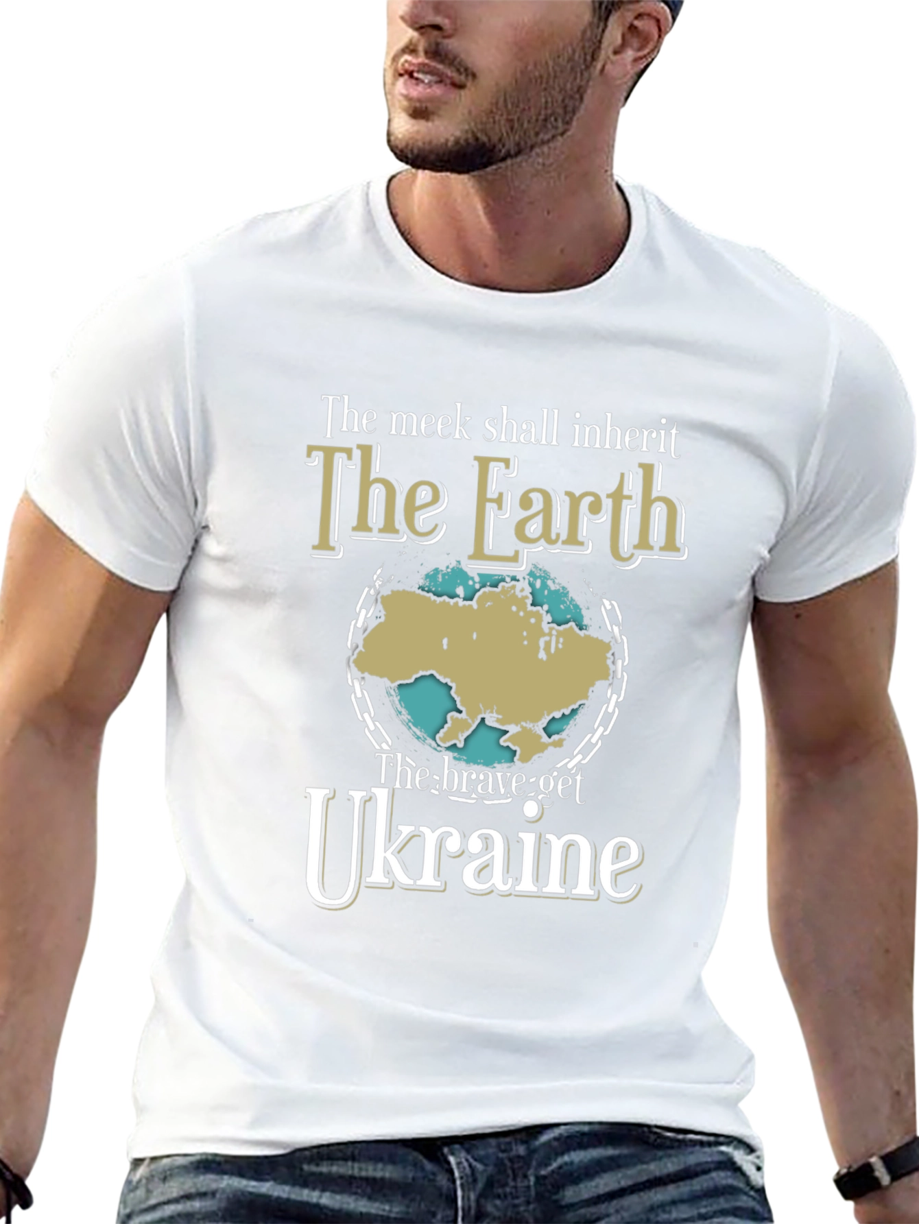 Ukraine Earth T-Shirt - Brave Get Ukraine Tee