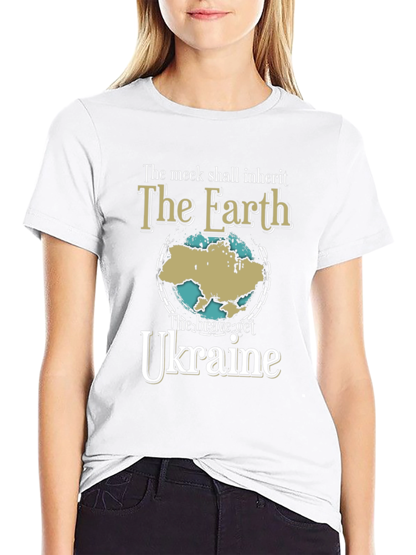 Ukraine Earth T-Shirt - Brave Get Ukraine Tee