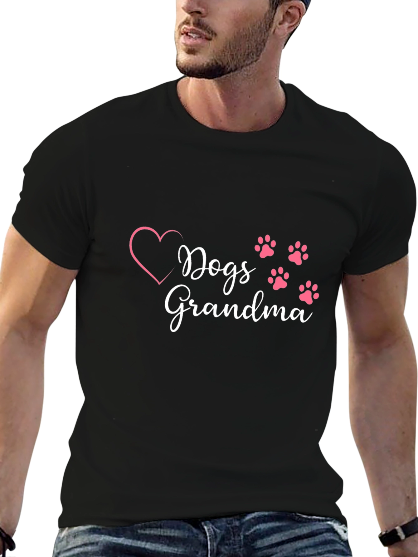 Dogs Grandma T-Shirt - Heart & Paw Prints
