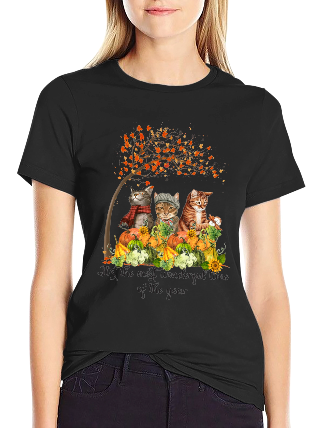 Autumn Cats T-Shirt: Wonderful Time of the Year Tee