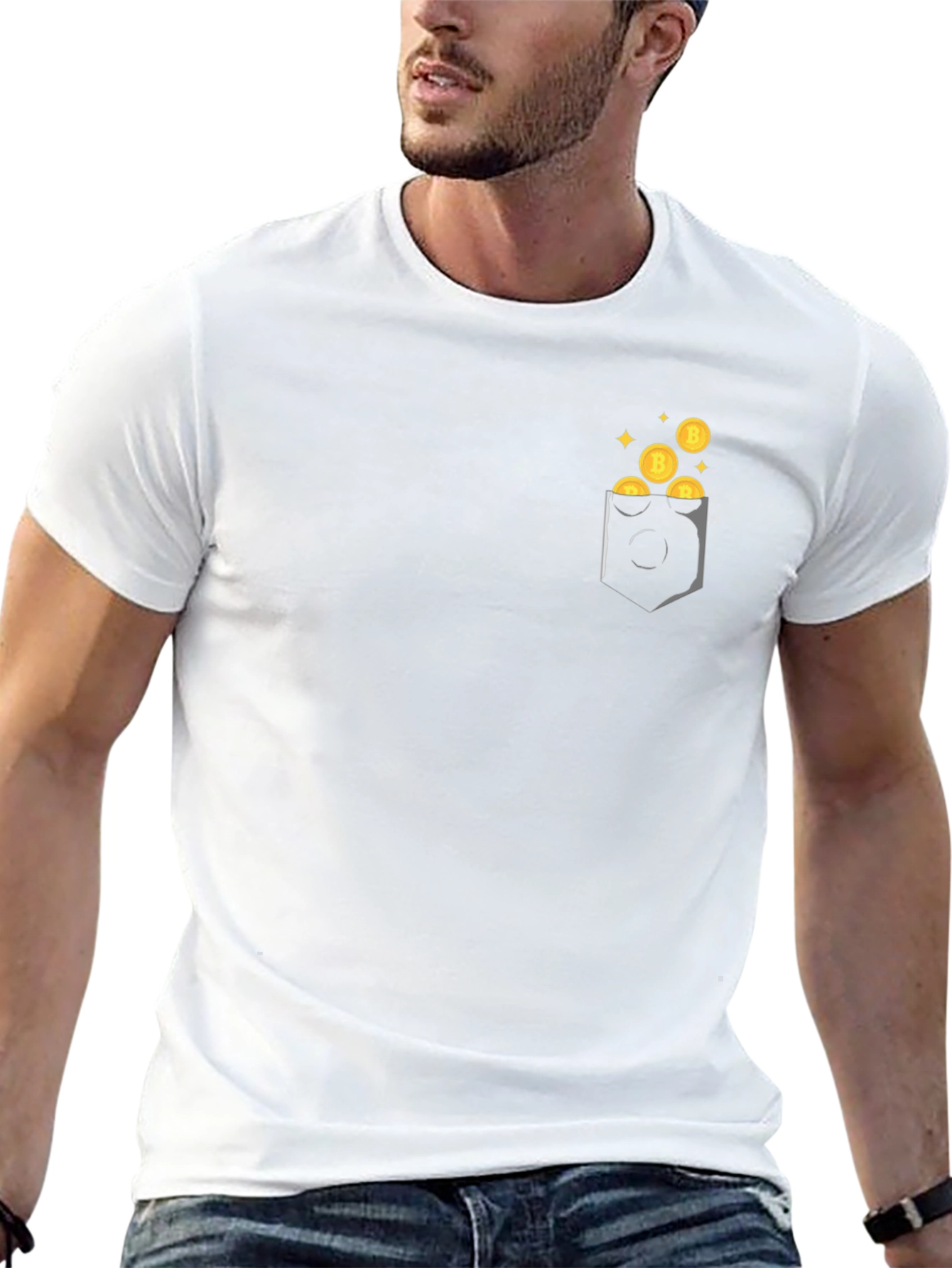 Bitcoin Pocket Graphic Tee - Black