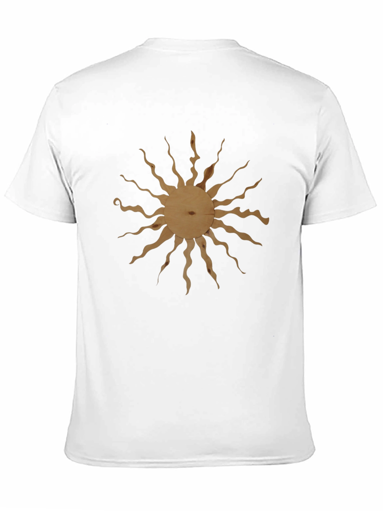 Wooden Sun Design Black T-Shirt