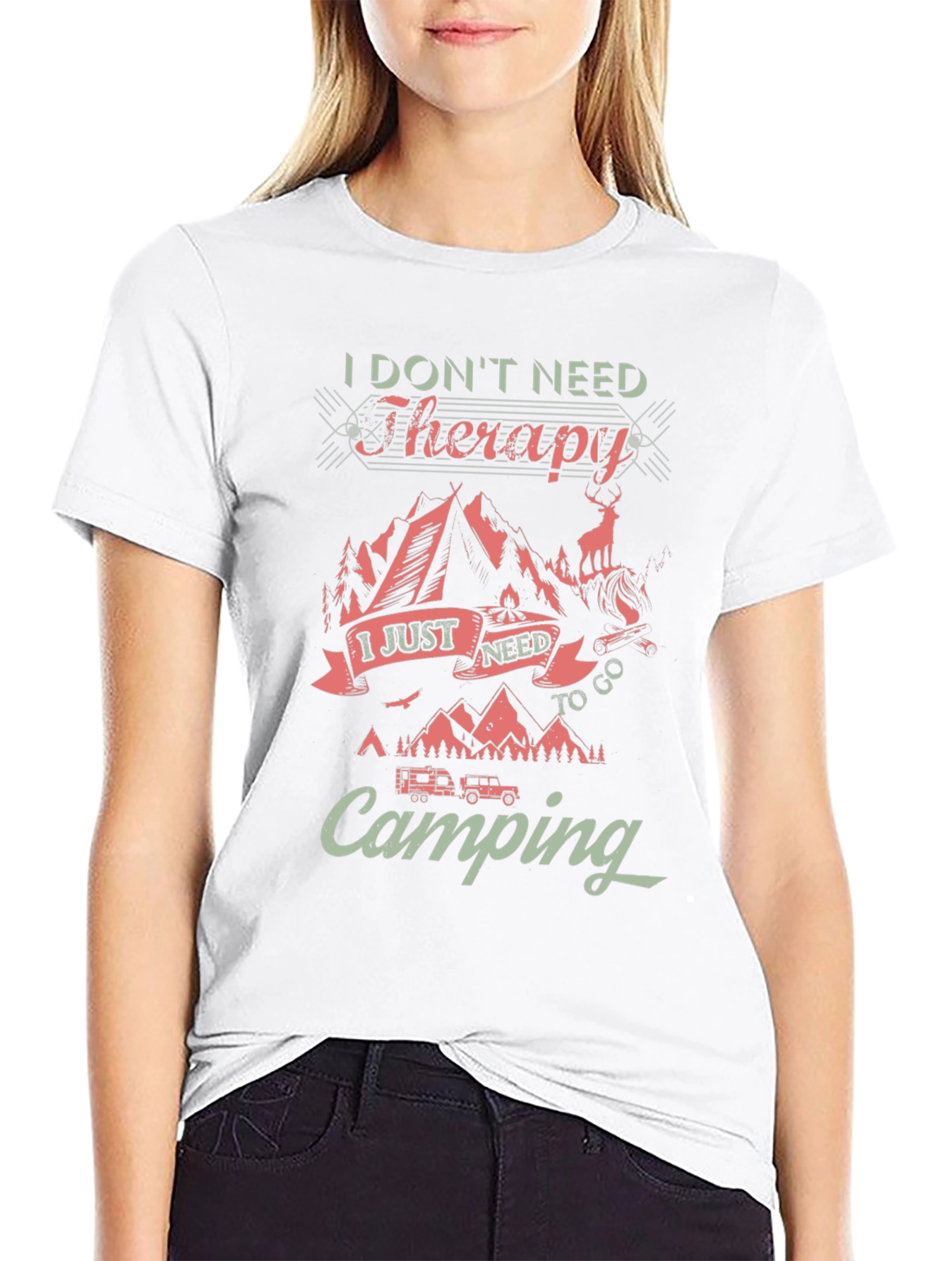 Camping Therapy Graphic Tee - Nature Lover Shirt