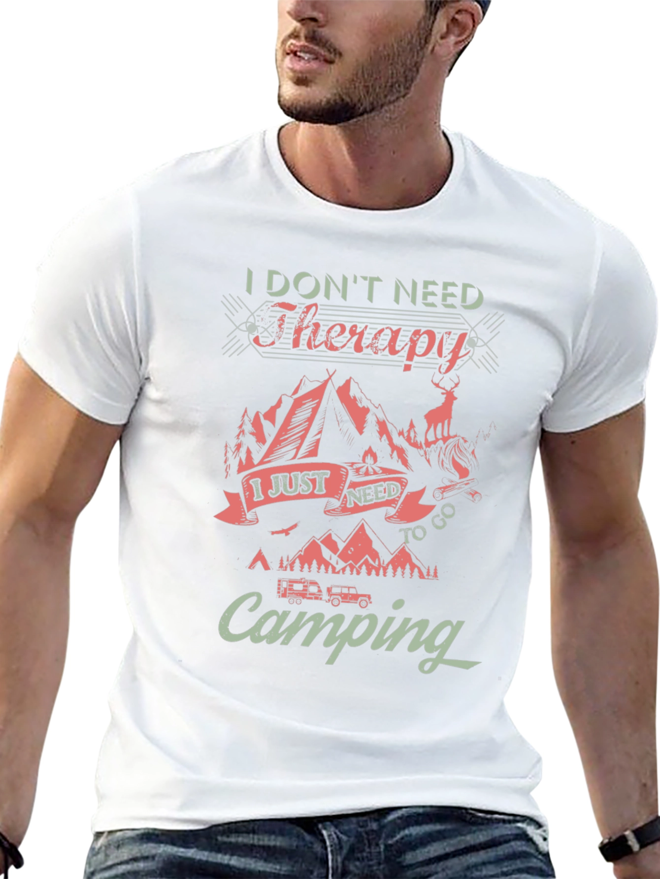 Camping Therapy Graphic Tee - Nature Lover Shirt