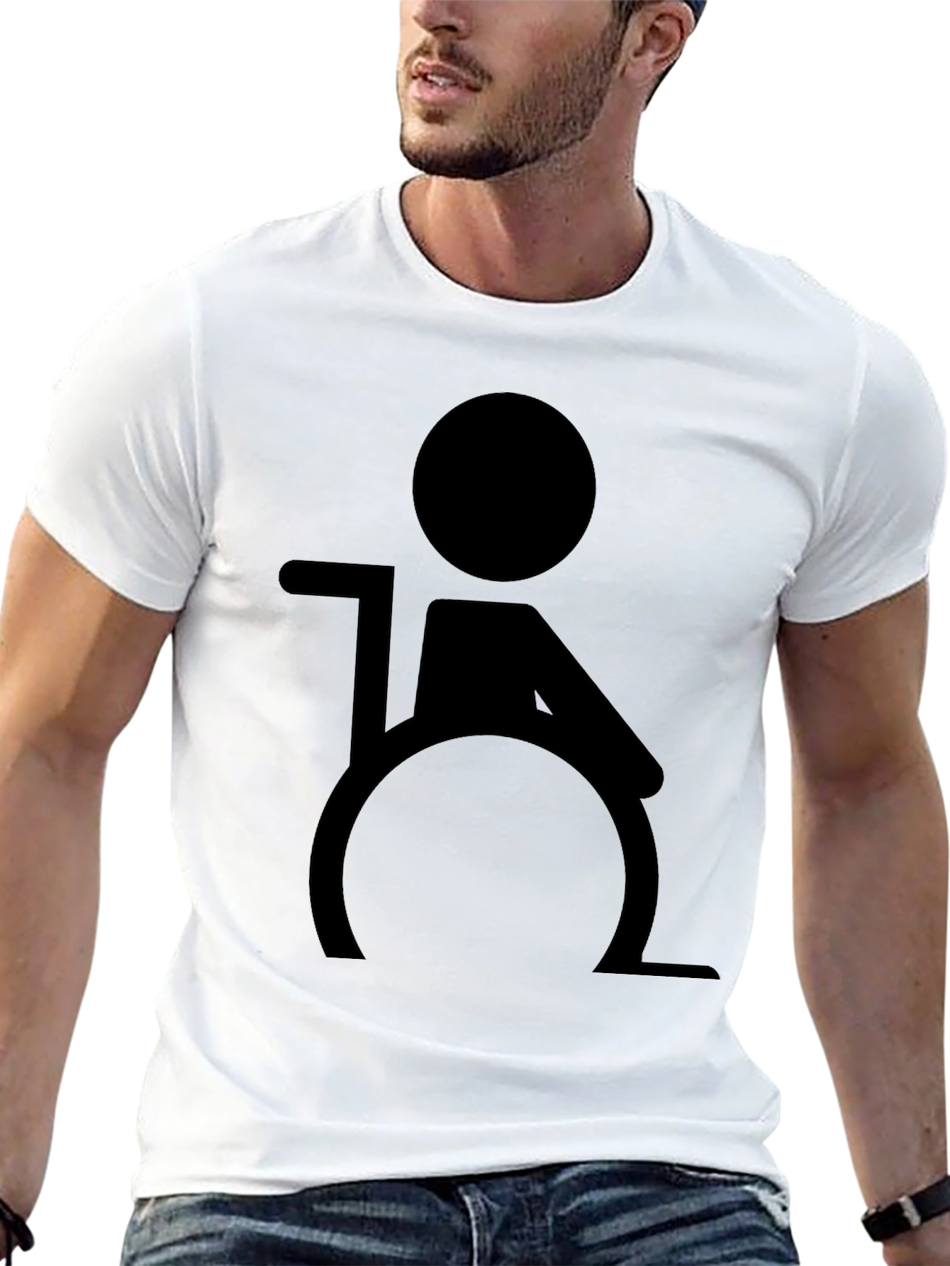 Wheelchair Symbol Graphic T-Shirt - Black