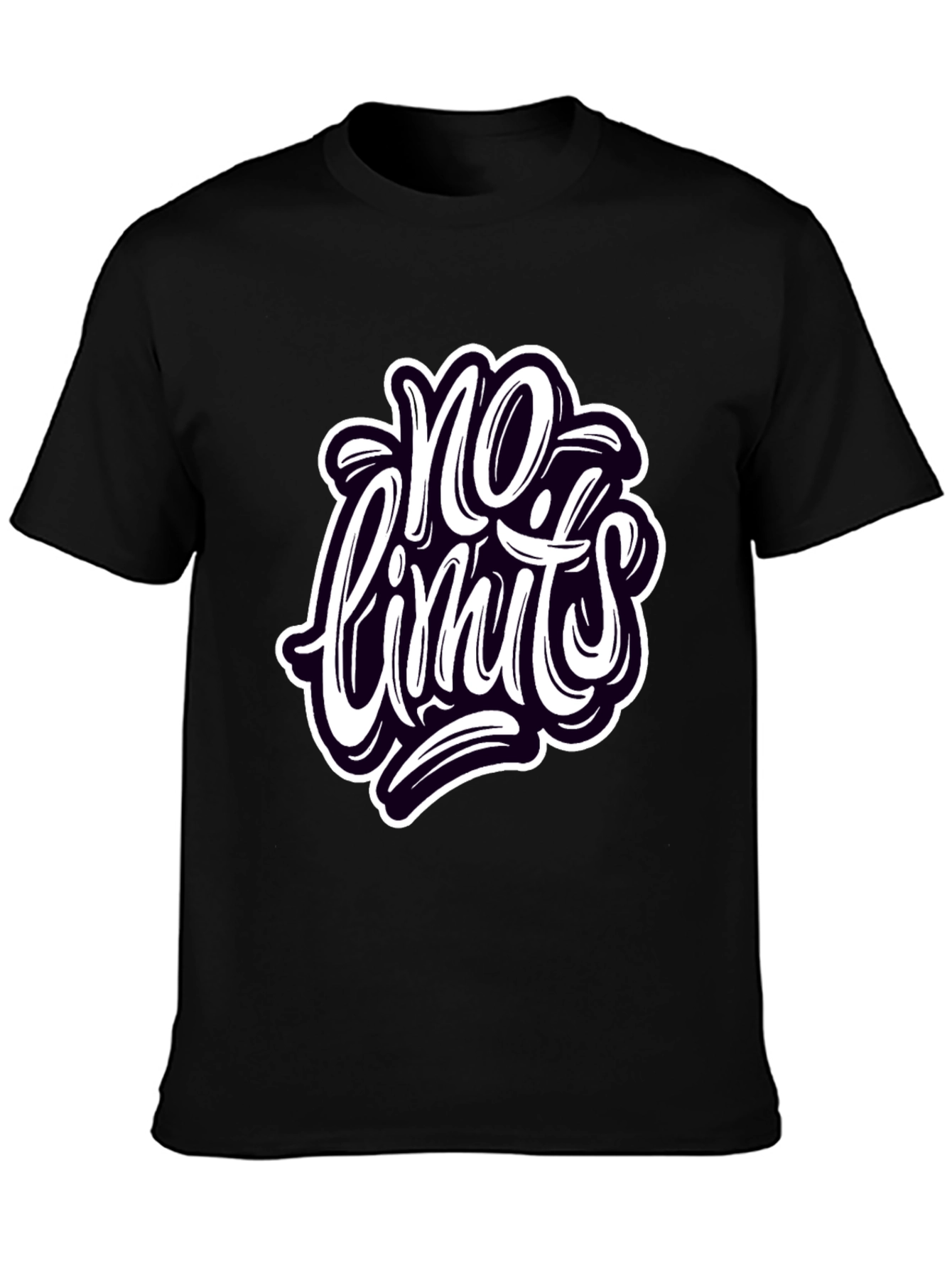 No Limits Graphic Tee - Stylish Black Cotton T-Shirt