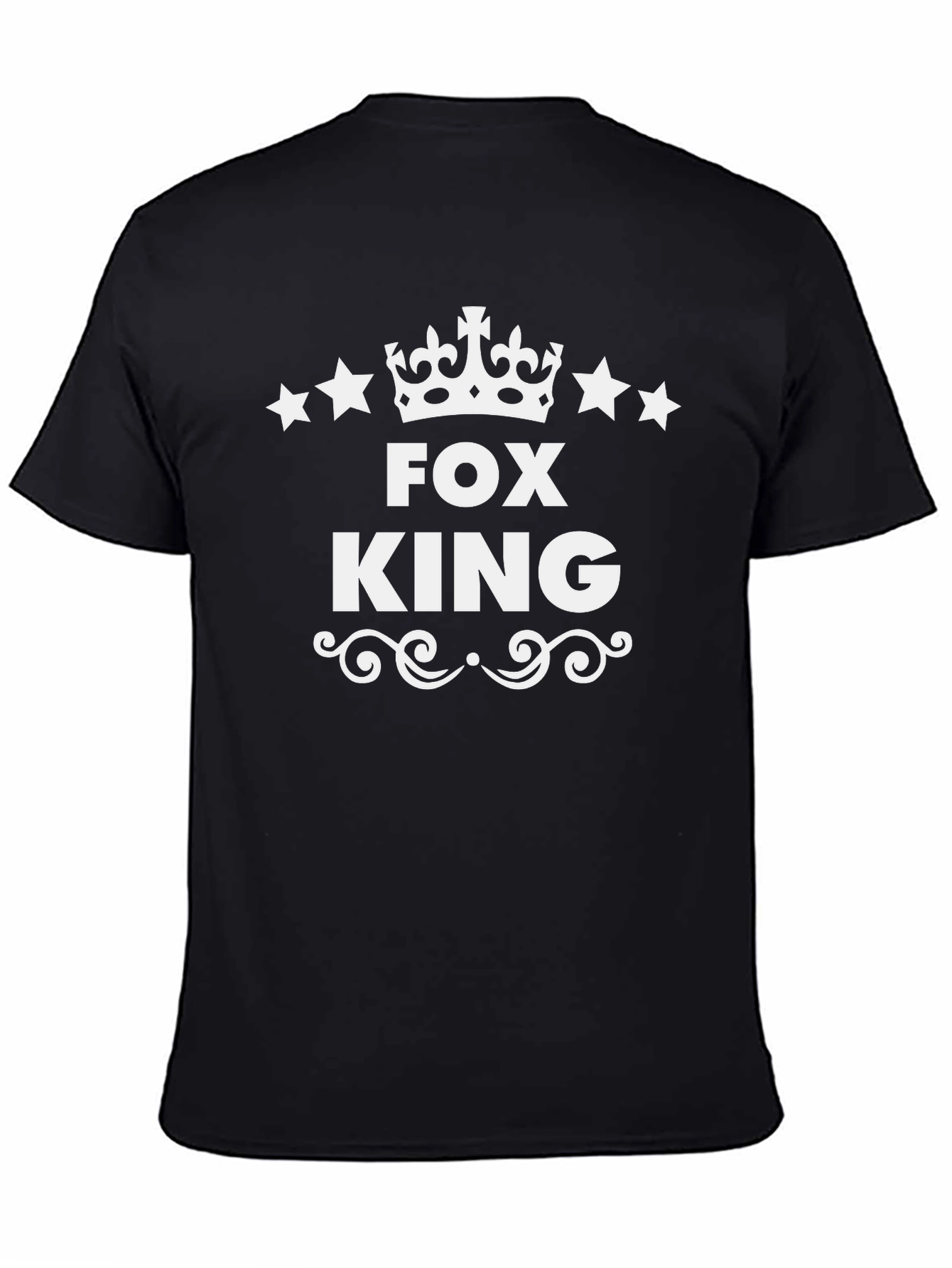 Fox King Graphic Tee - Black Cotton T-Shirt