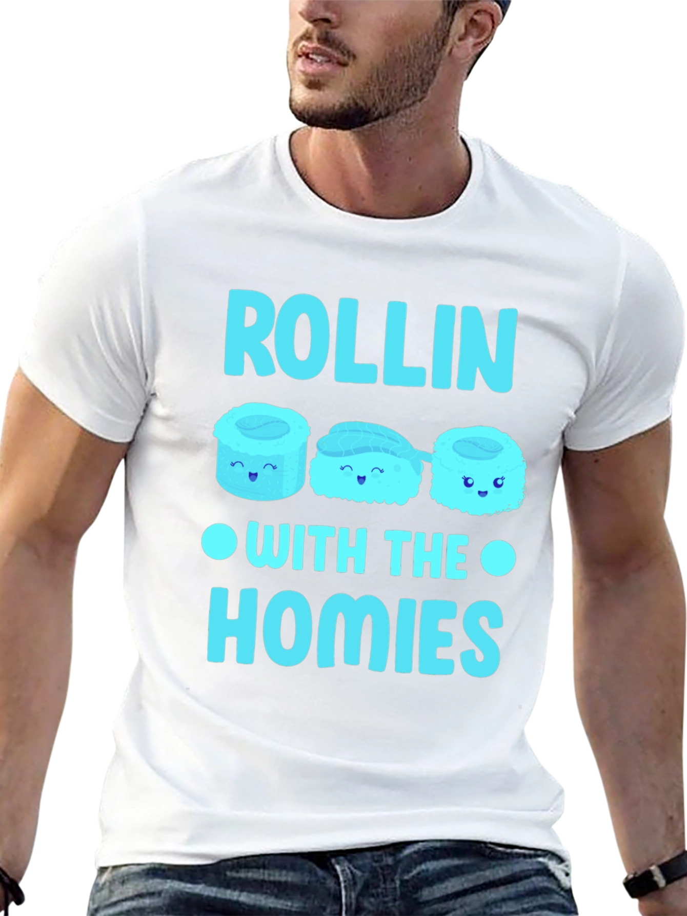 Rollin With The Homies Sushi Graphic T-Shirt