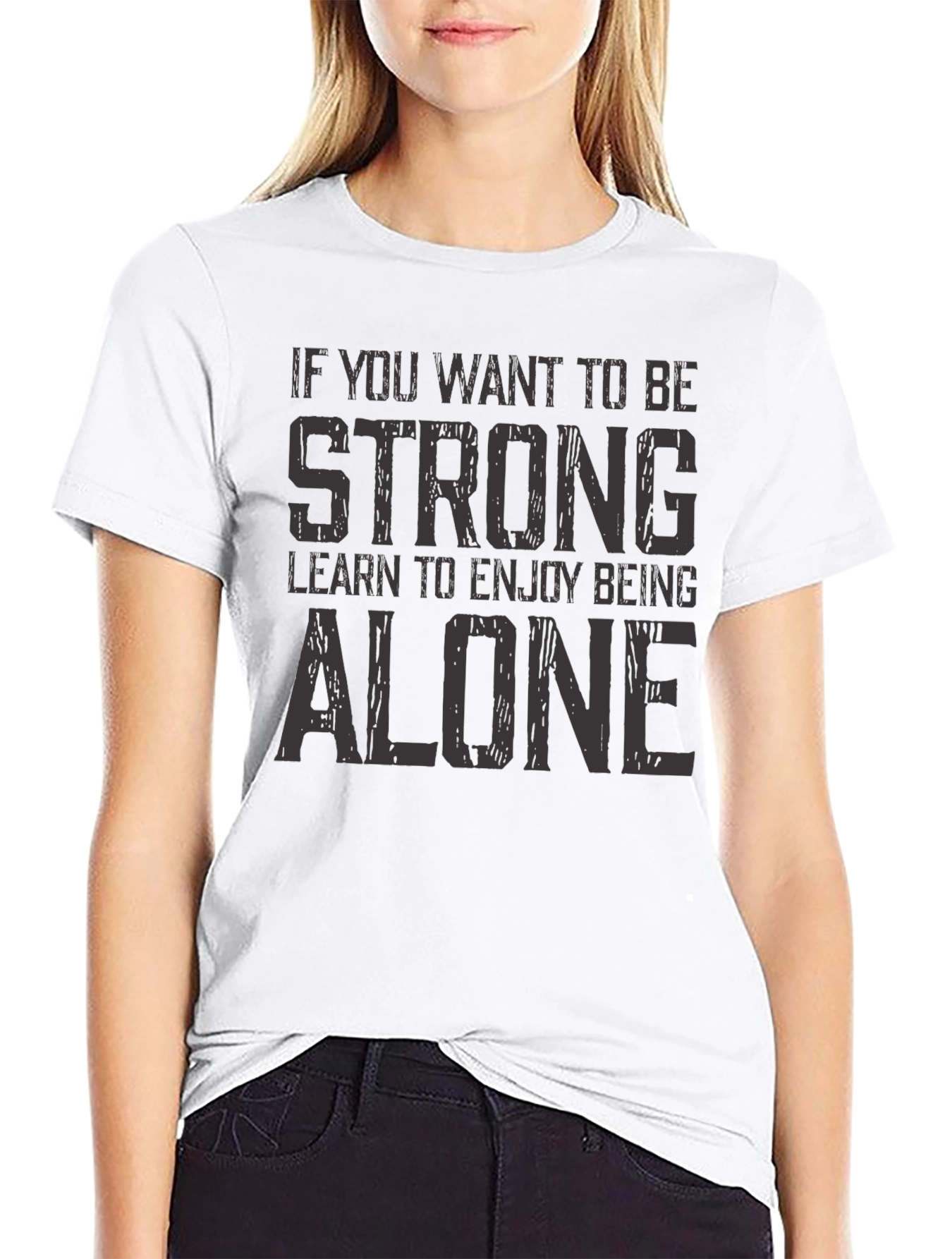 Strong Alone Black Graphic Tee