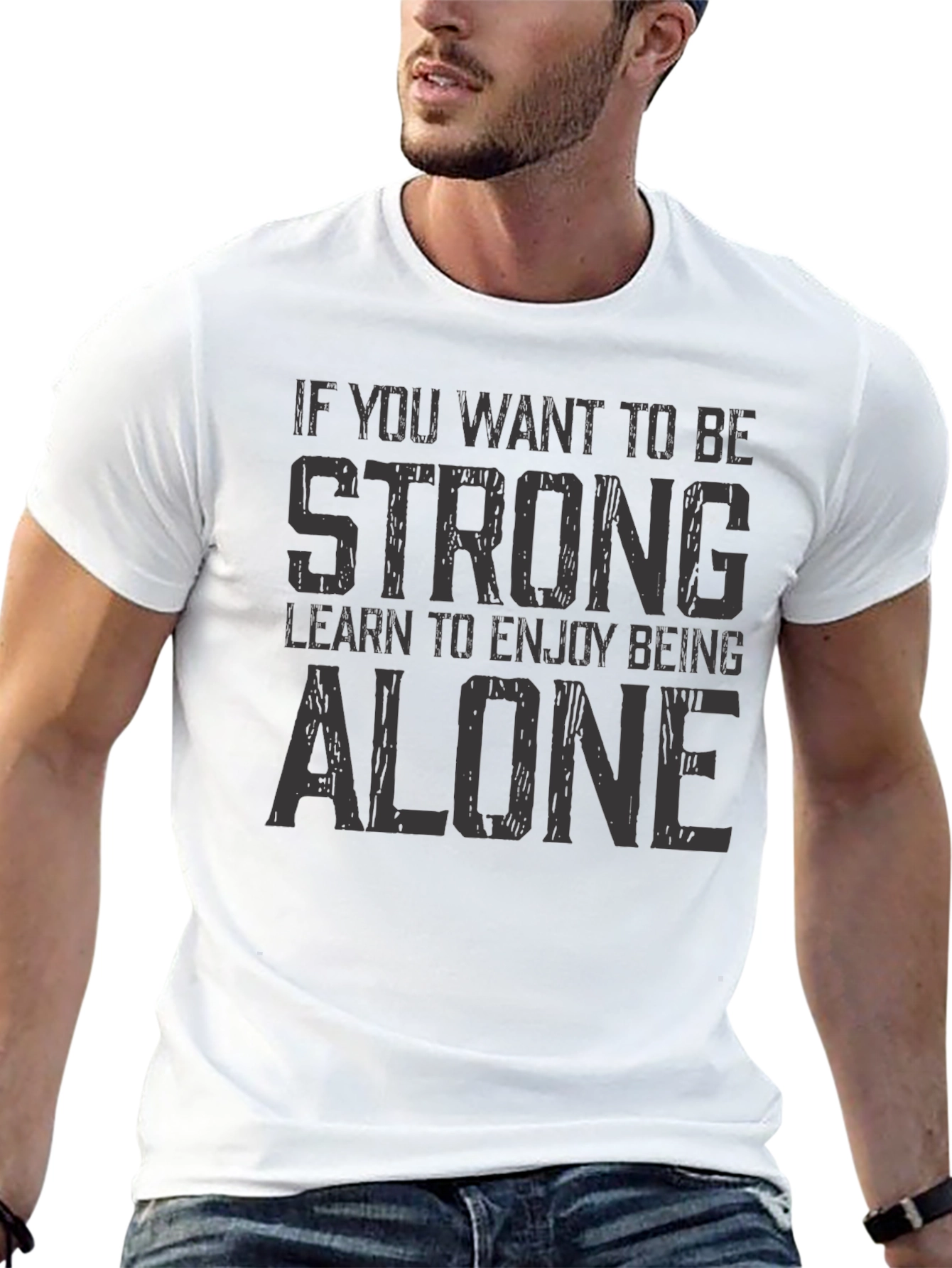 Strong Alone Black Graphic Tee